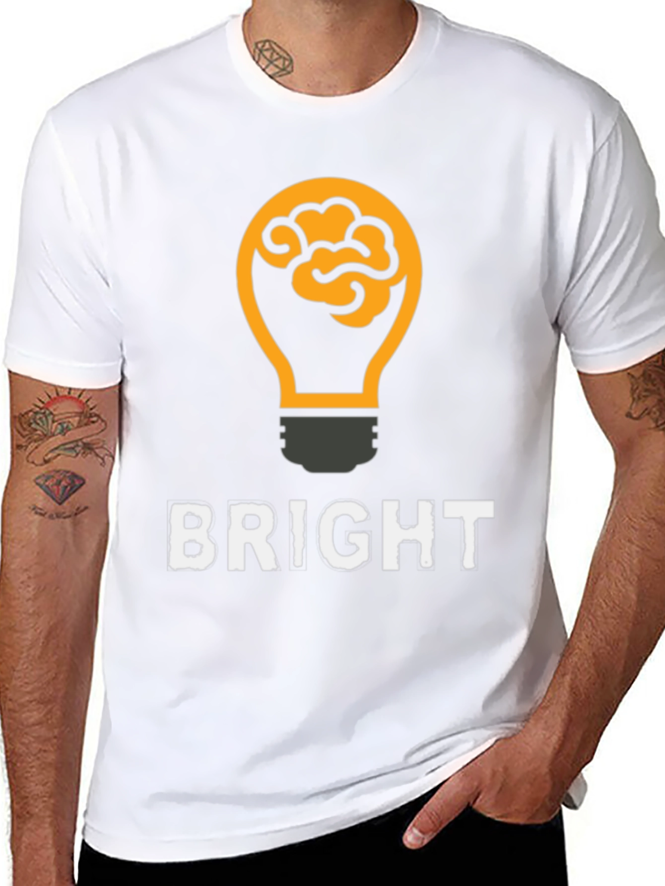 Bright Idea Brain Lightbulb Graphic T-Shirt