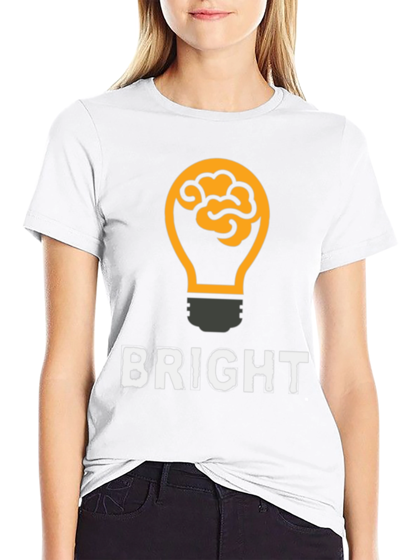 Bright Idea Brain Lightbulb Graphic T-Shirt