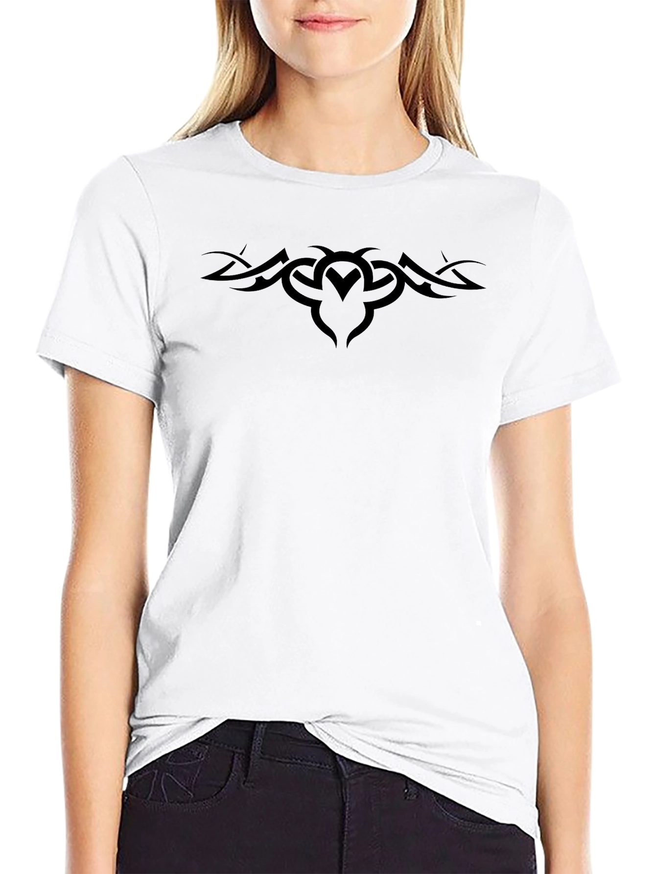 Tribal Tattoo Graphic Black Tee Shirt