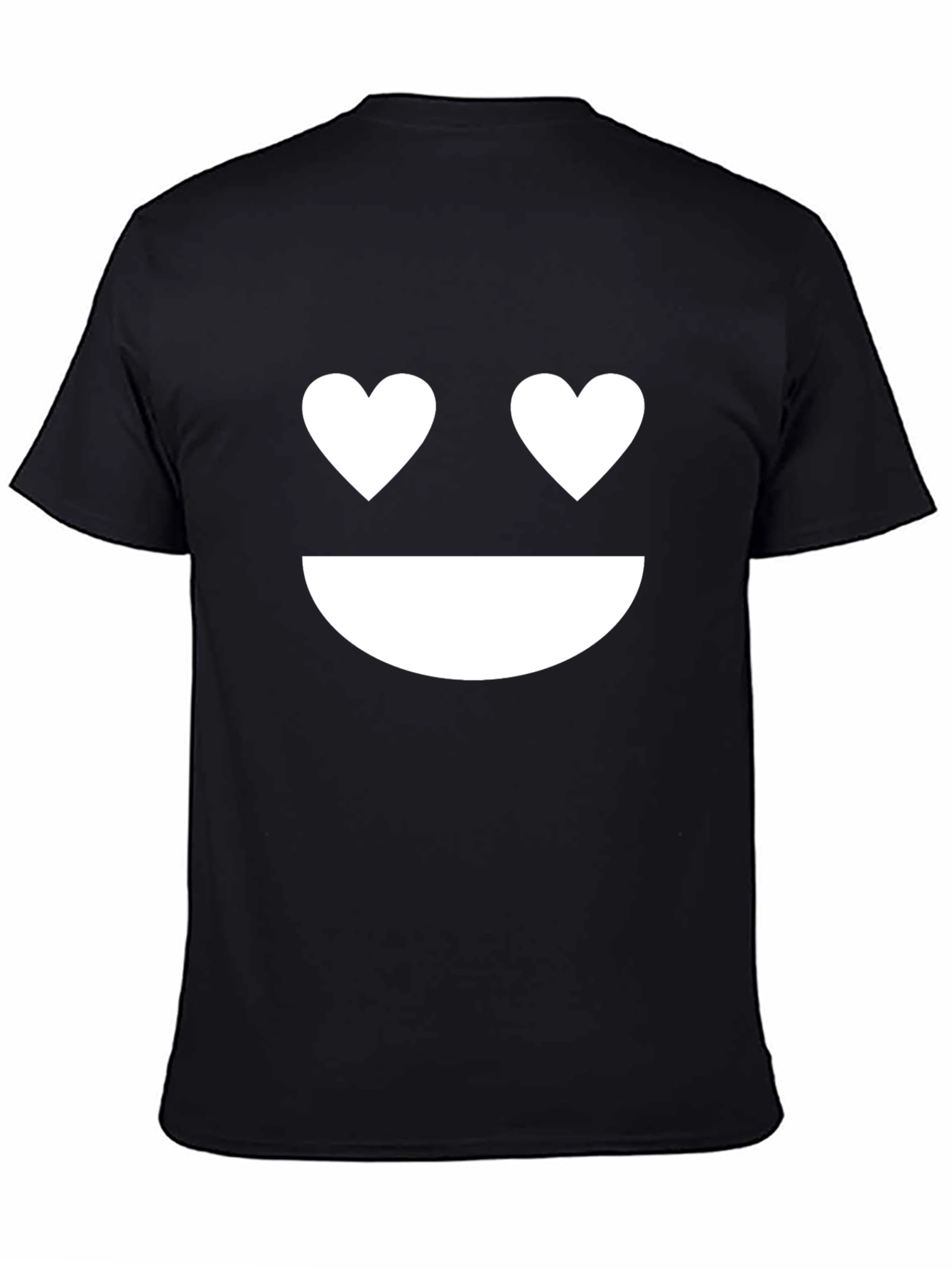 Heart Eyes Emoji Black T-Shirt