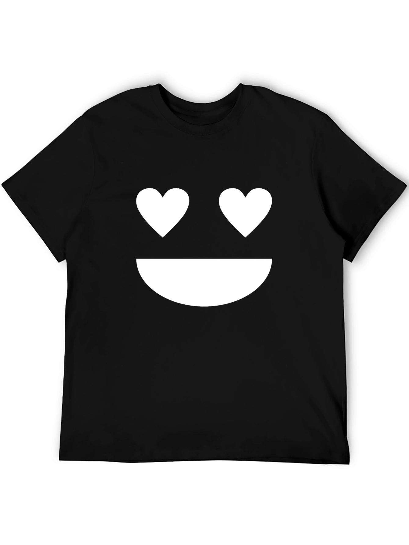 Heart Eyes Emoji Black T-Shirt