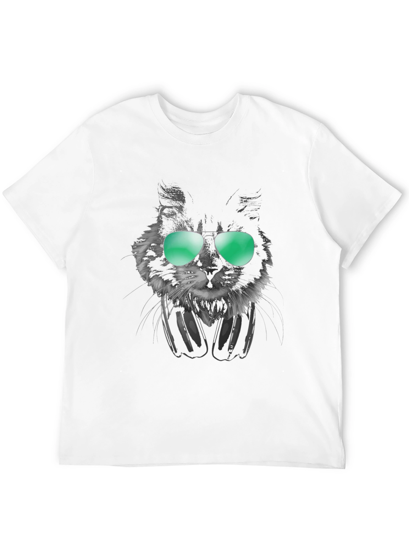 Cool Cat Tee: Shades & Headphones Graphic T-Shirt