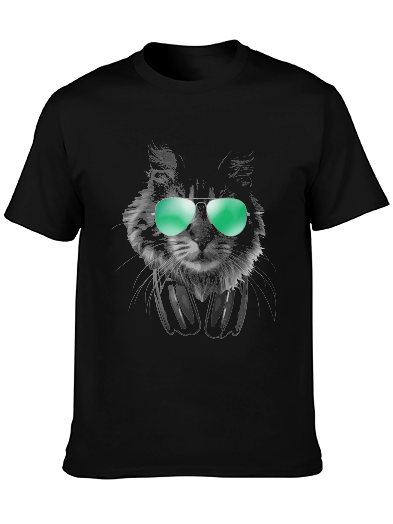 Cool Cat Tee: Shades & Headphones Graphic T-Shirt