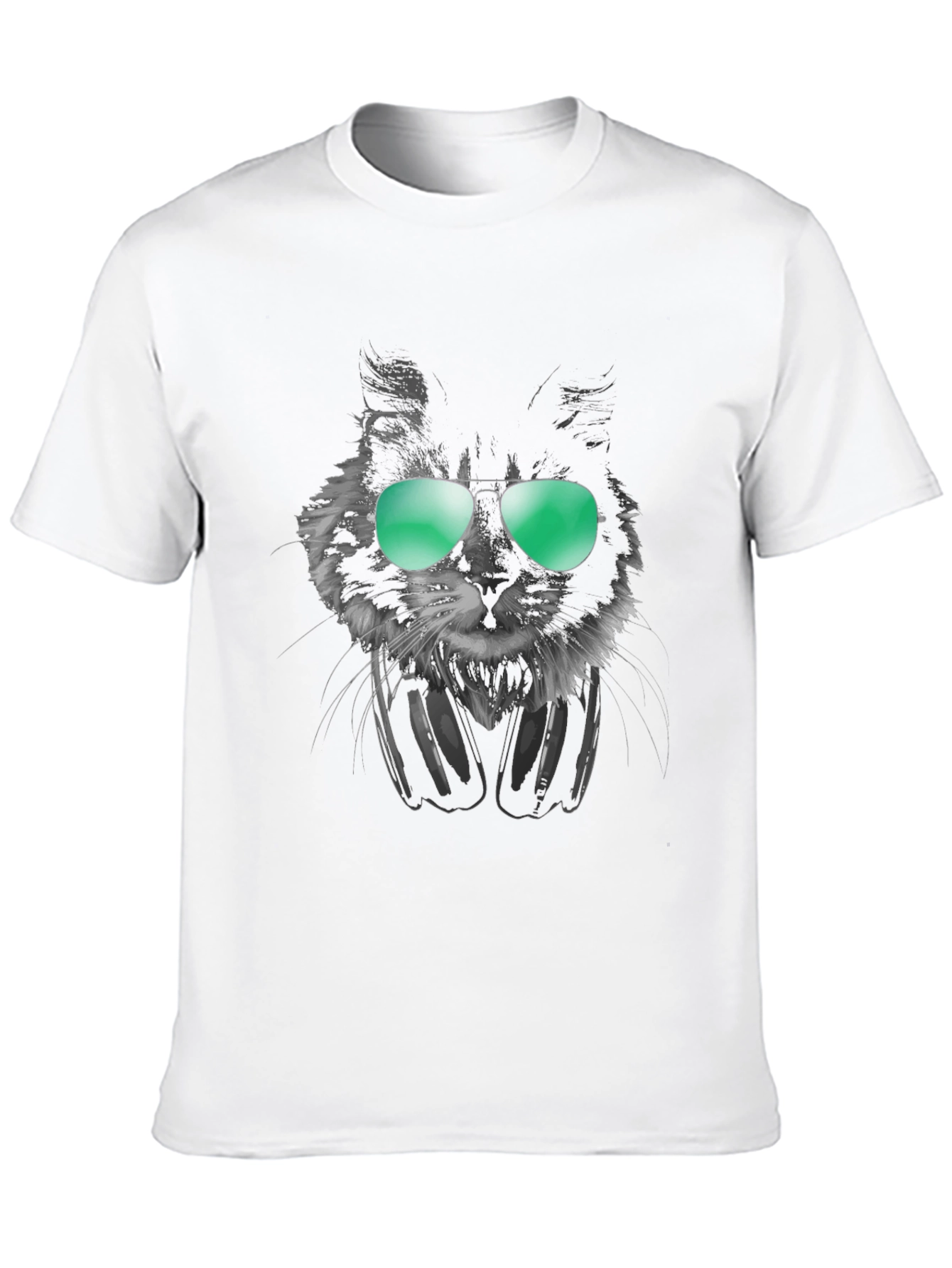 Cool Cat Tee: Shades & Headphones Graphic T-Shirt