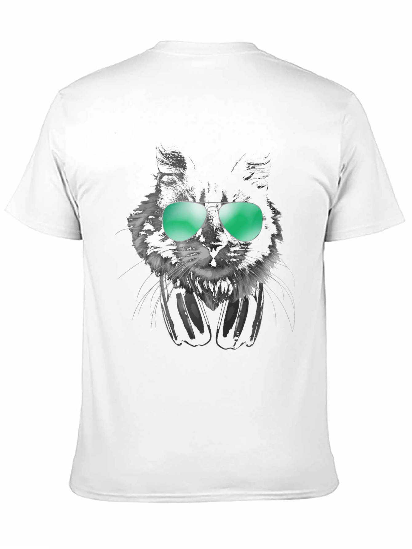 Cool Cat Tee: Shades & Headphones Graphic T-Shirt