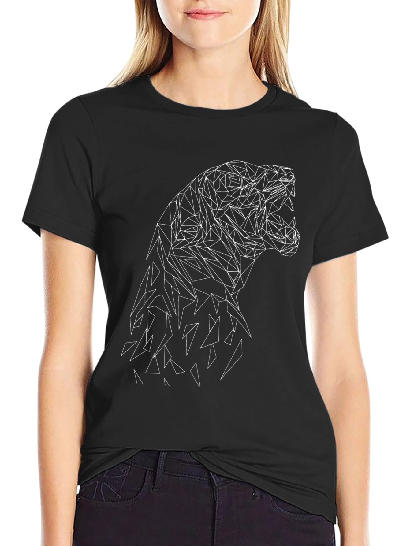Geometric Animal Graphic Tee - Modern Style
