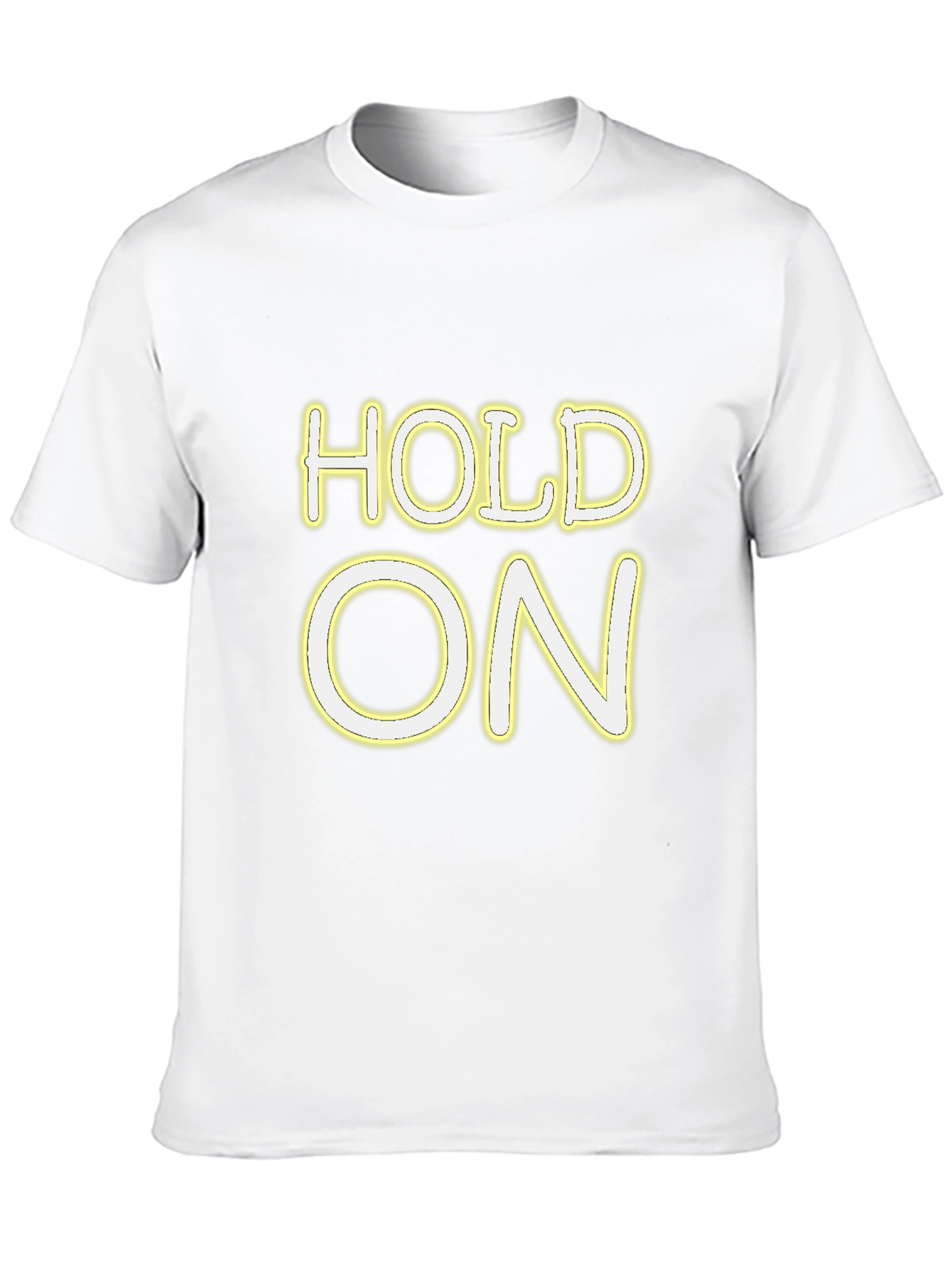 Hold On Graphic Tee - Black Crew Neck Shirt