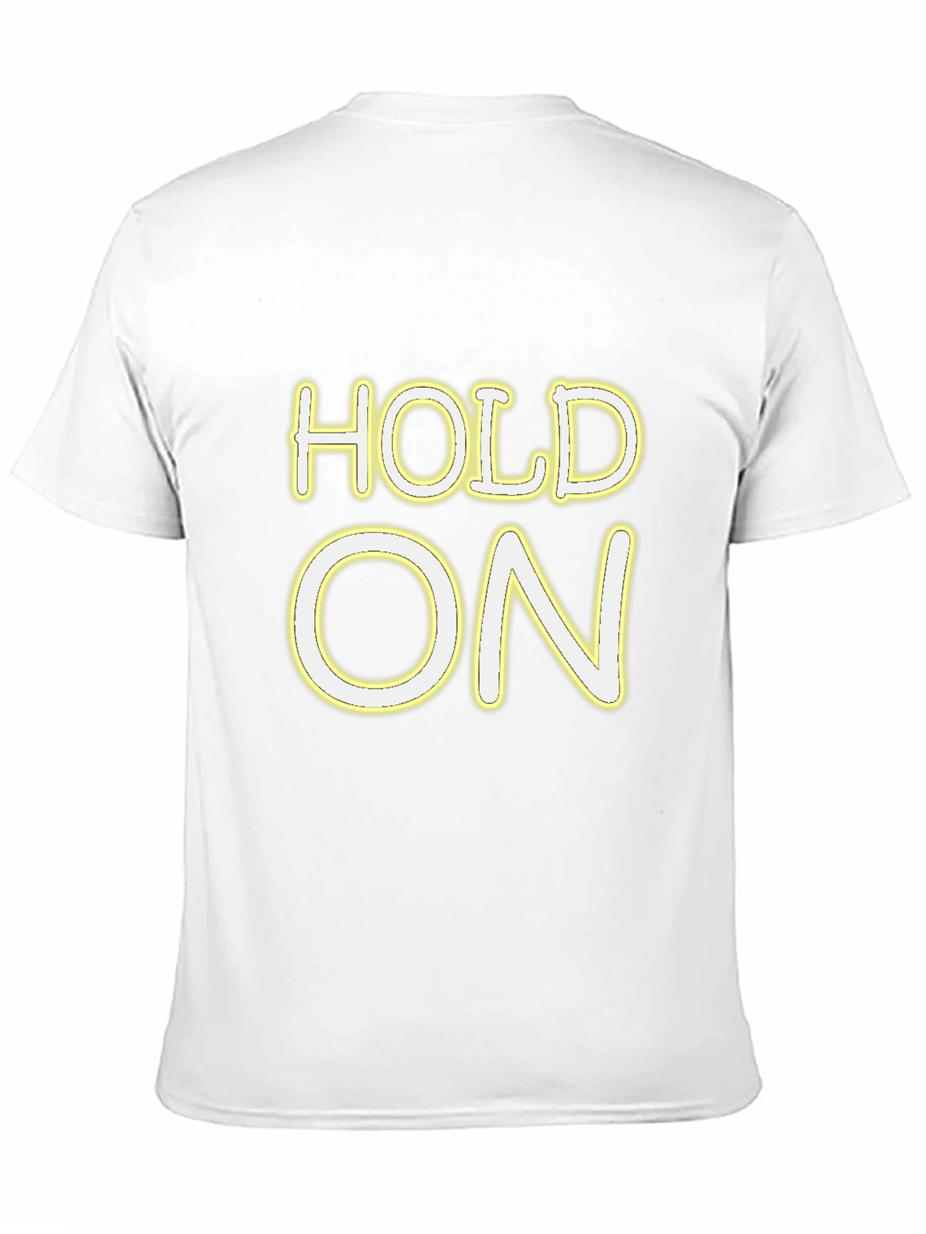 Hold On Graphic Tee - Black Crew Neck Shirt