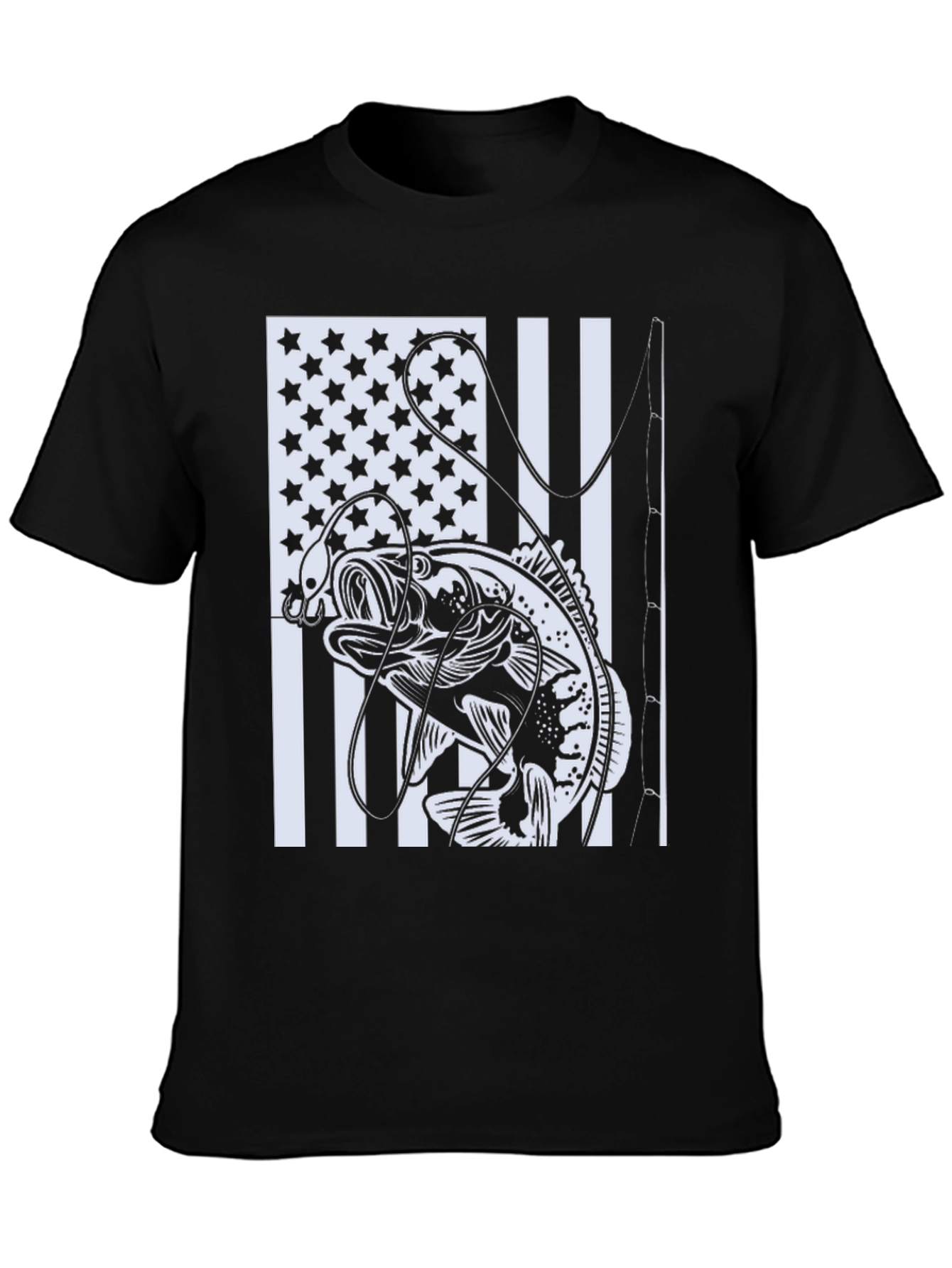 Bass Fishing USA Flag T-Shirt