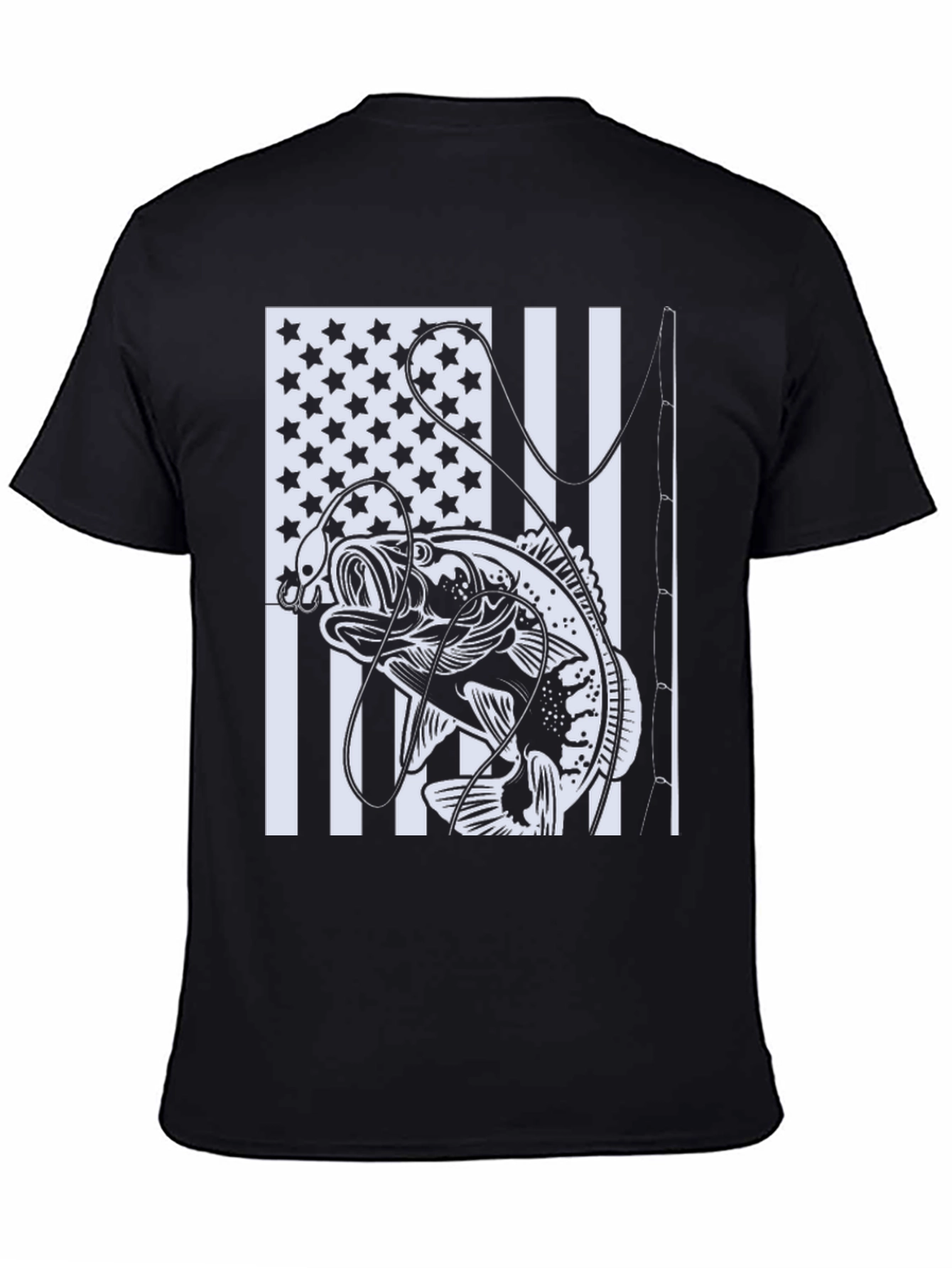 Bass Fishing USA Flag T-Shirt