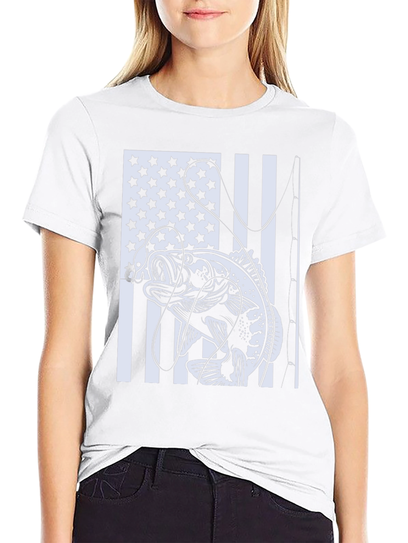 Bass Fishing USA Flag T-Shirt