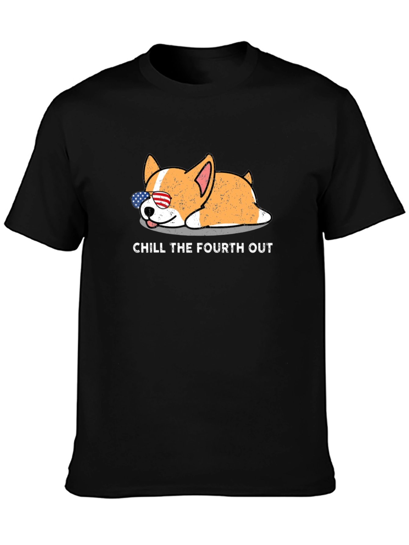 Chill The Fourth Out Patriotic Dog T-Shirt