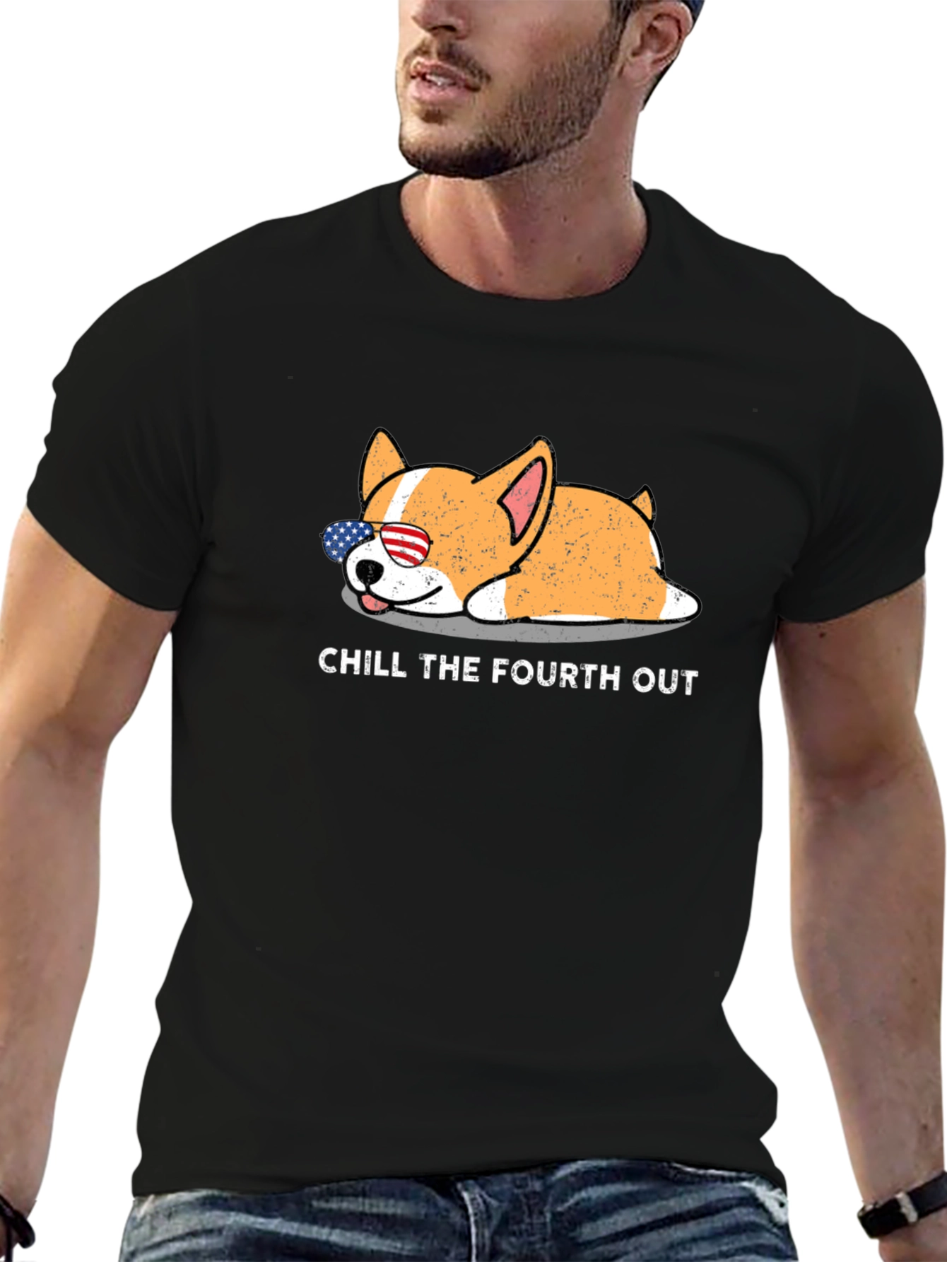 Chill The Fourth Out Patriotic Dog T-Shirt