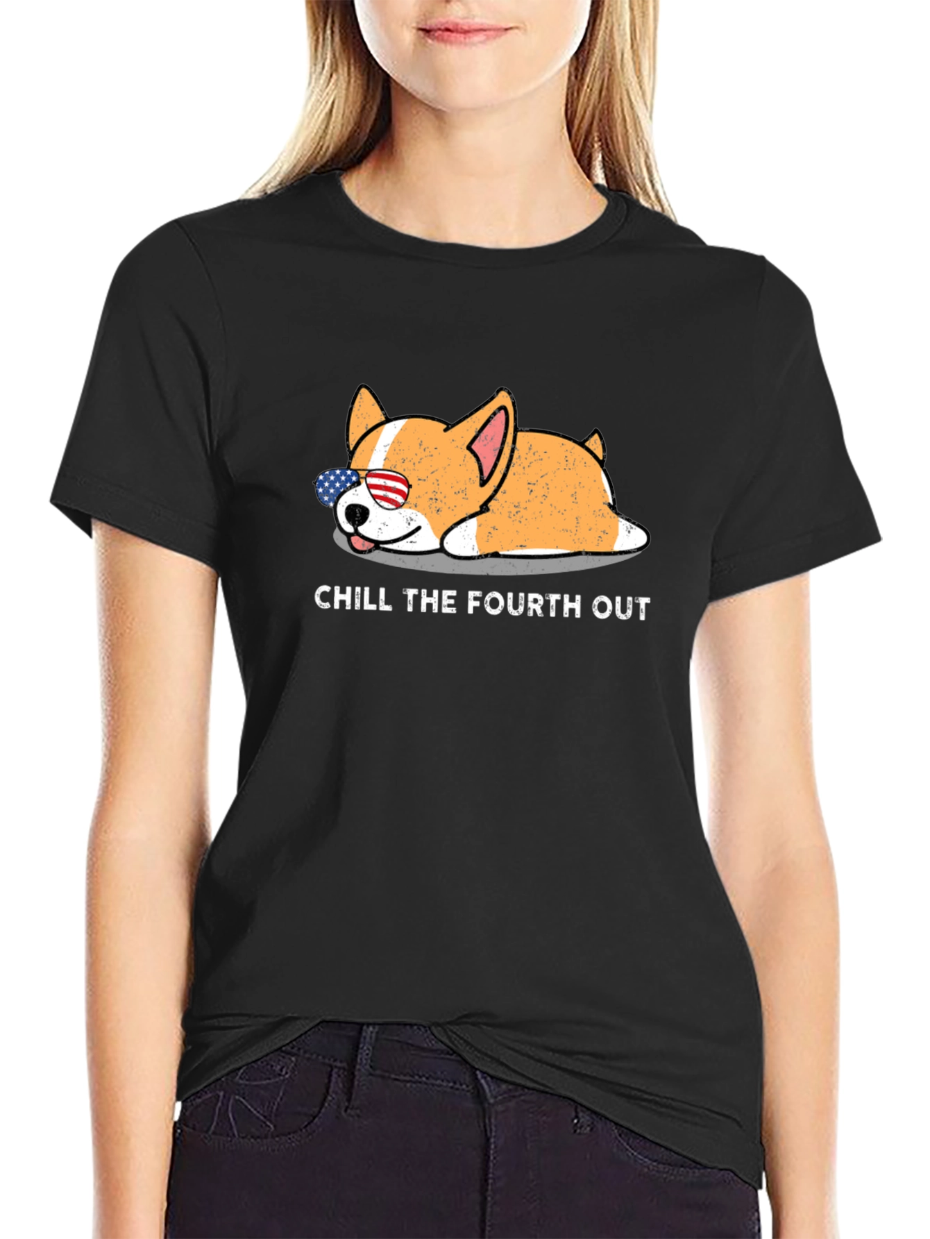 Chill The Fourth Out Patriotic Dog T-Shirt