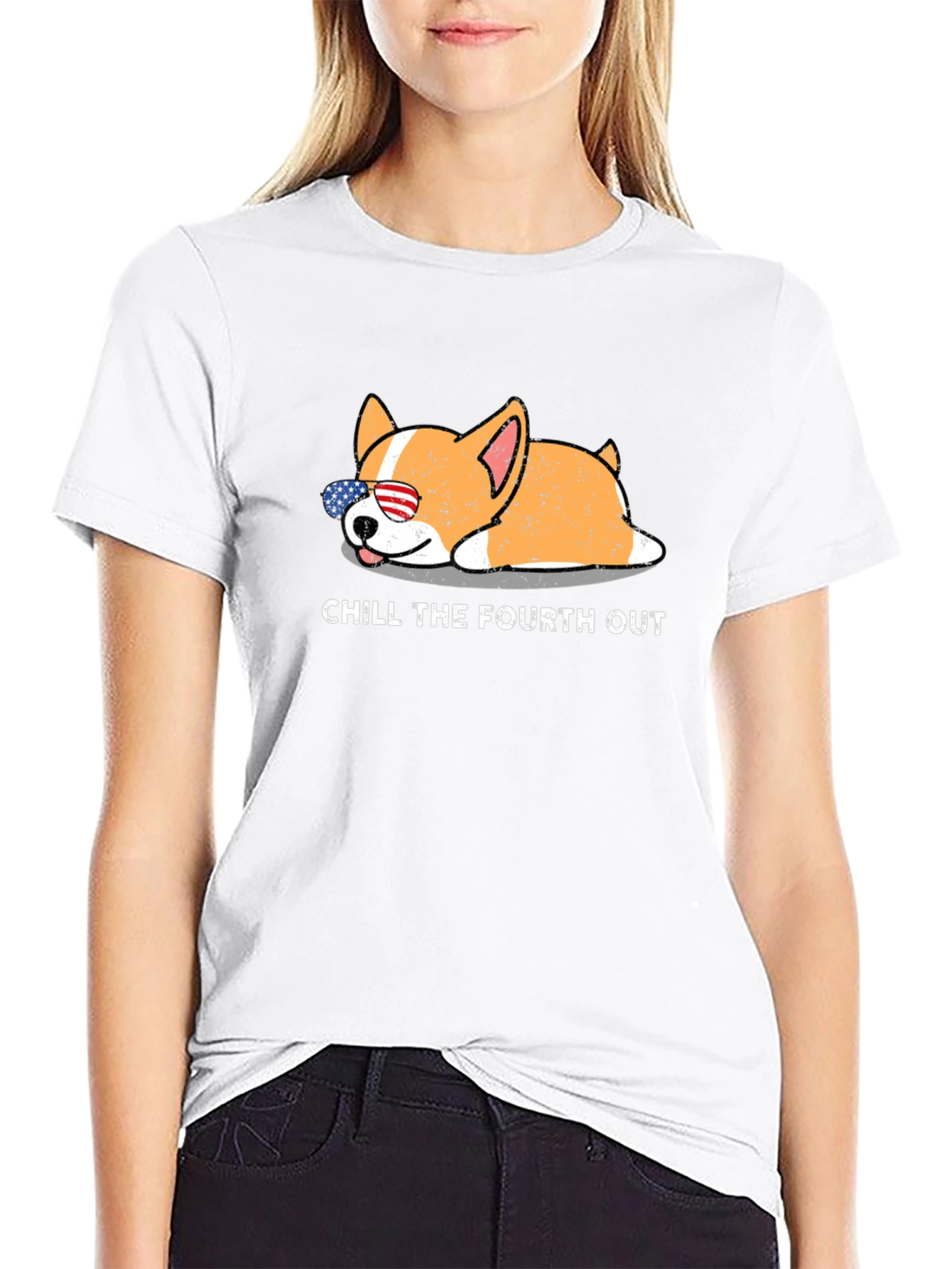 Chill The Fourth Out Patriotic Dog T-Shirt