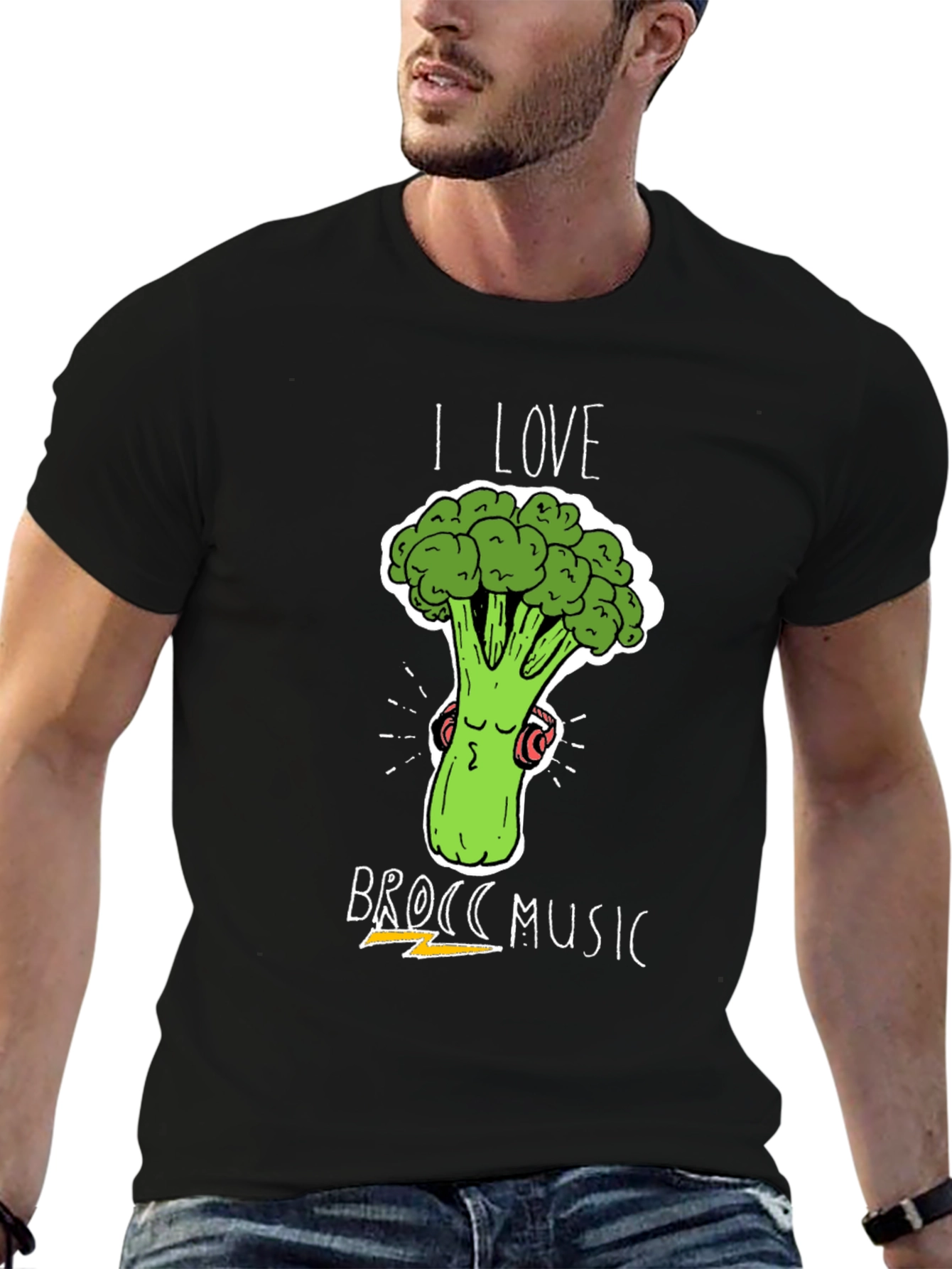 I Love Brocc Music T-Shirt - Broccoli Lover Tee