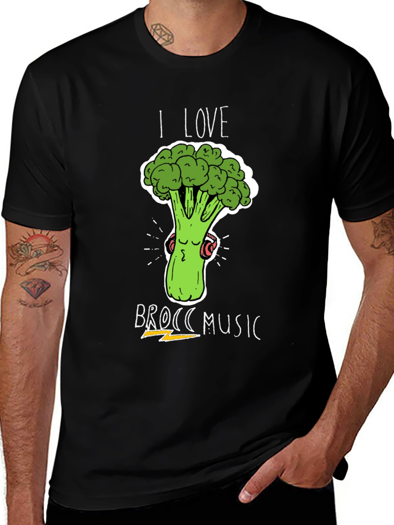 I Love Brocc Music T-Shirt - Broccoli Lover Tee