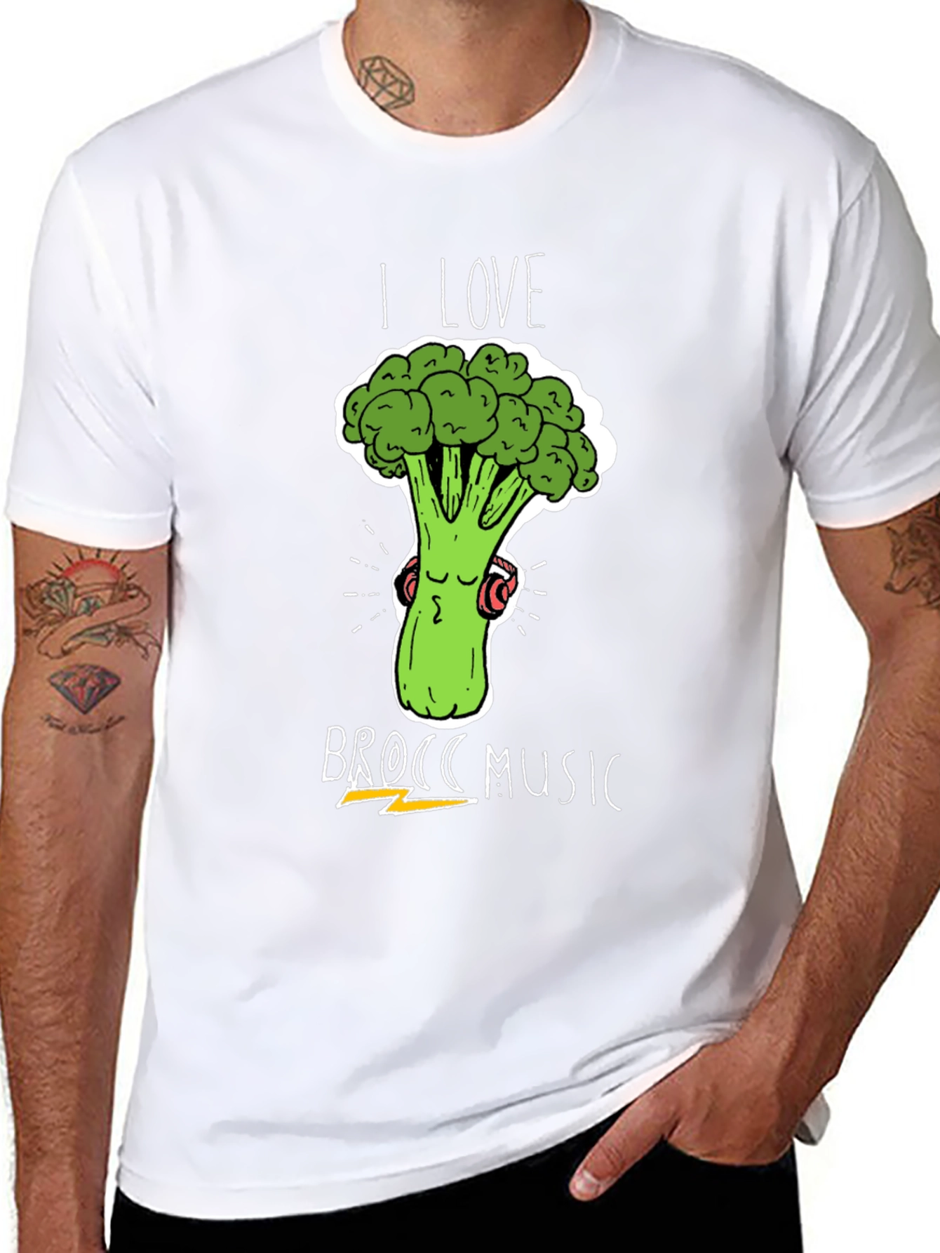 I Love Brocc Music T-Shirt - Broccoli Lover Tee