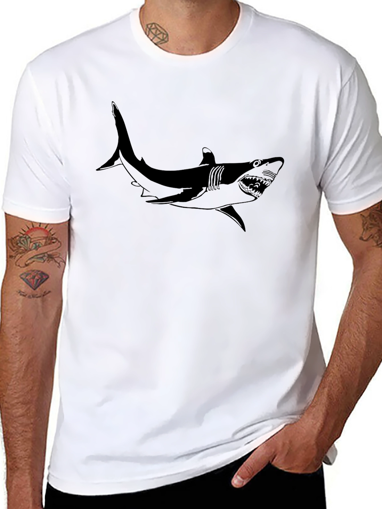 Shark Graphic Black T-Shirt