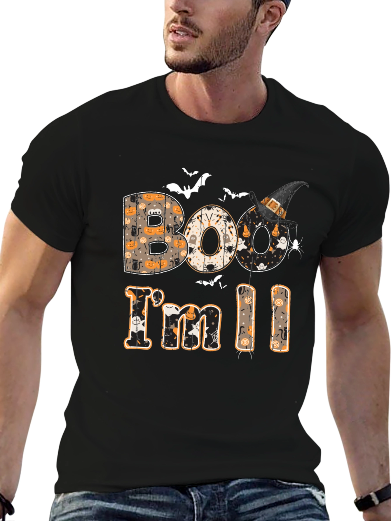Boo Im 11 Halloween Black T-Shirt