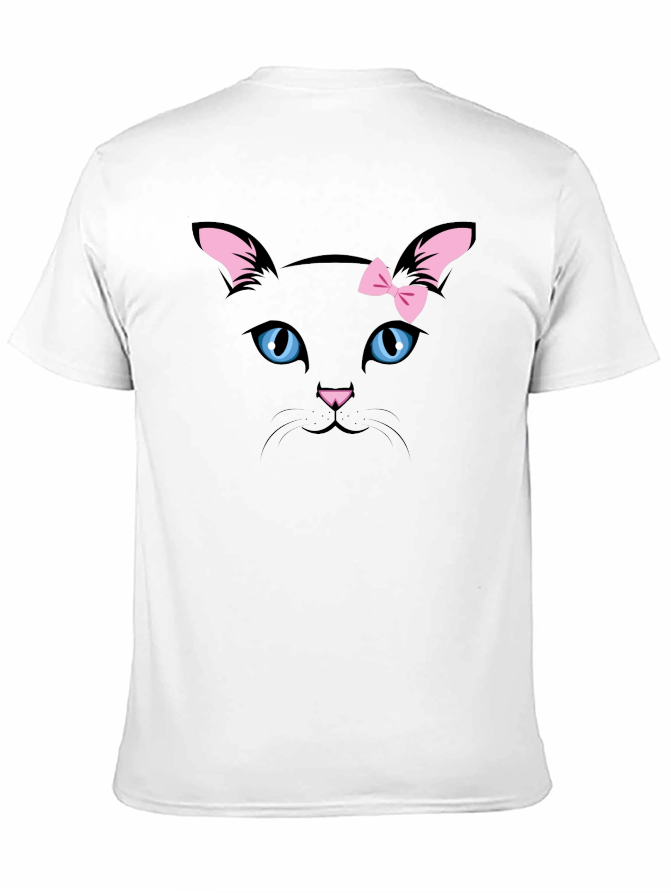 Cute Black Cat T-Shirt with Pink Bow