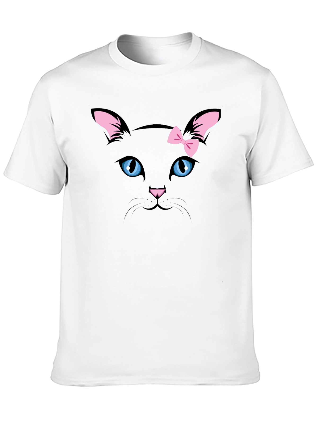 Cute Black Cat T-Shirt with Pink Bow