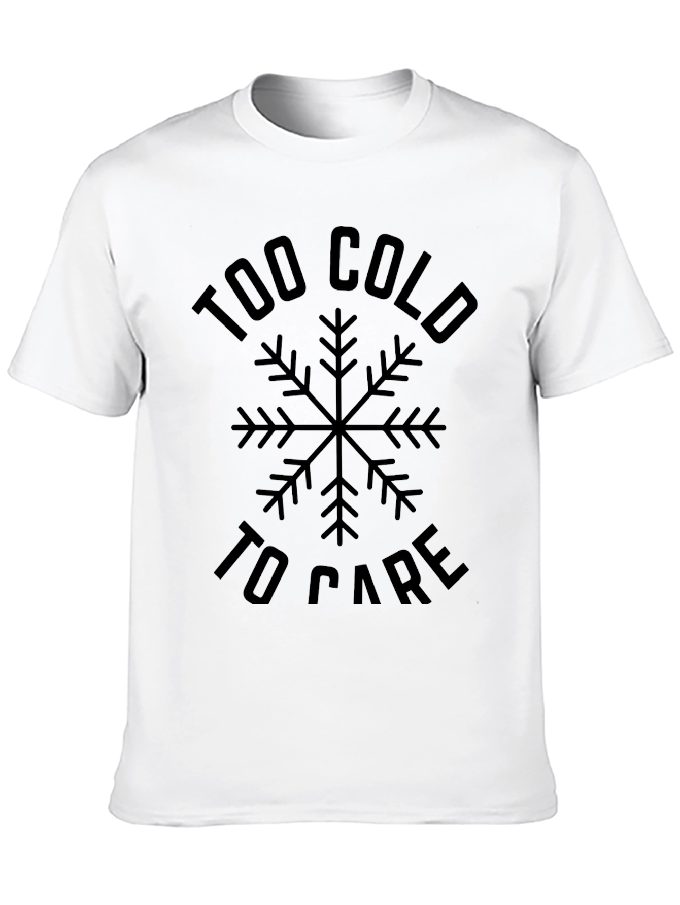 Too Cold to Care Black Graphic Tee