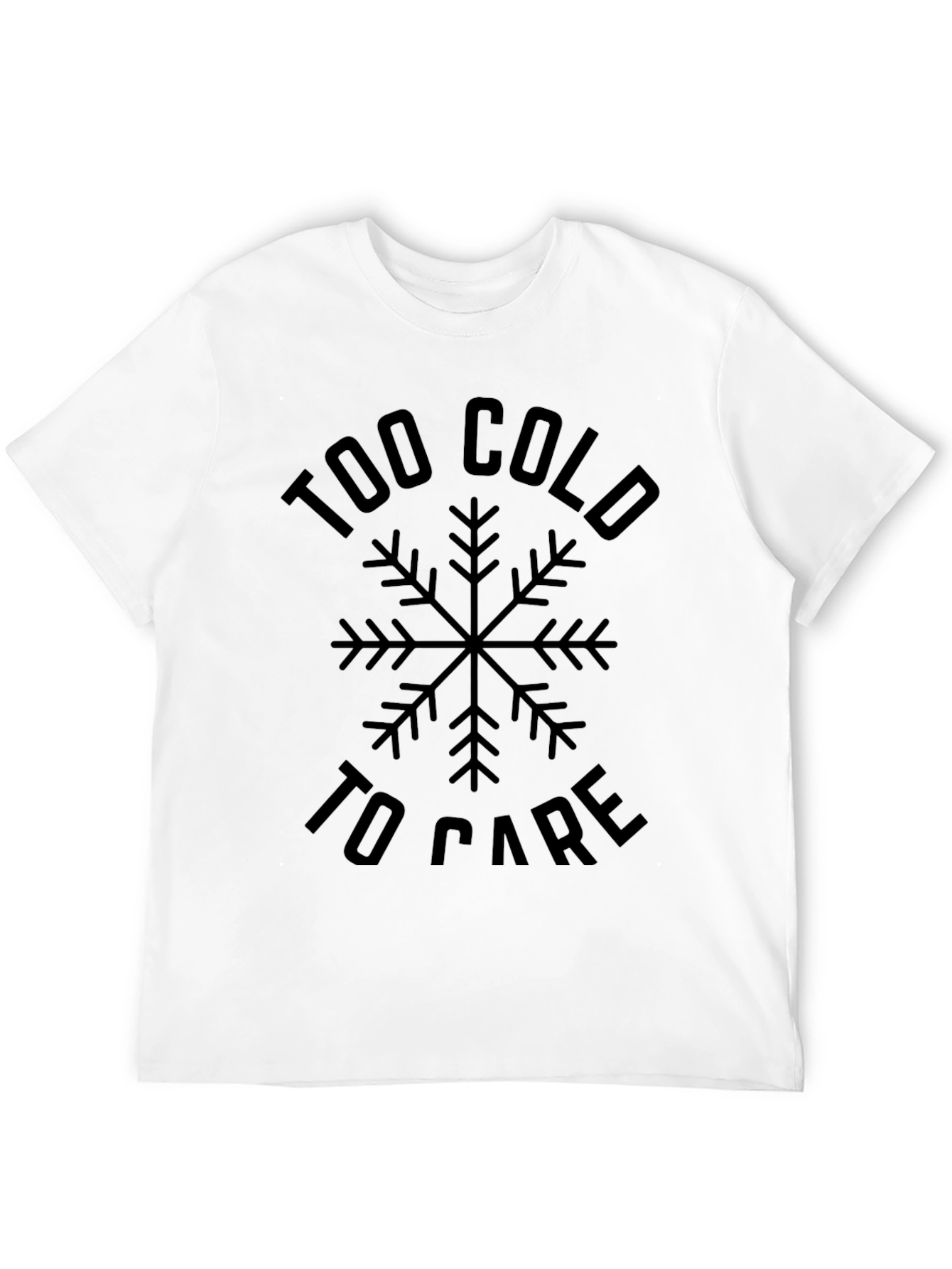 Too Cold to Care Black Graphic Tee