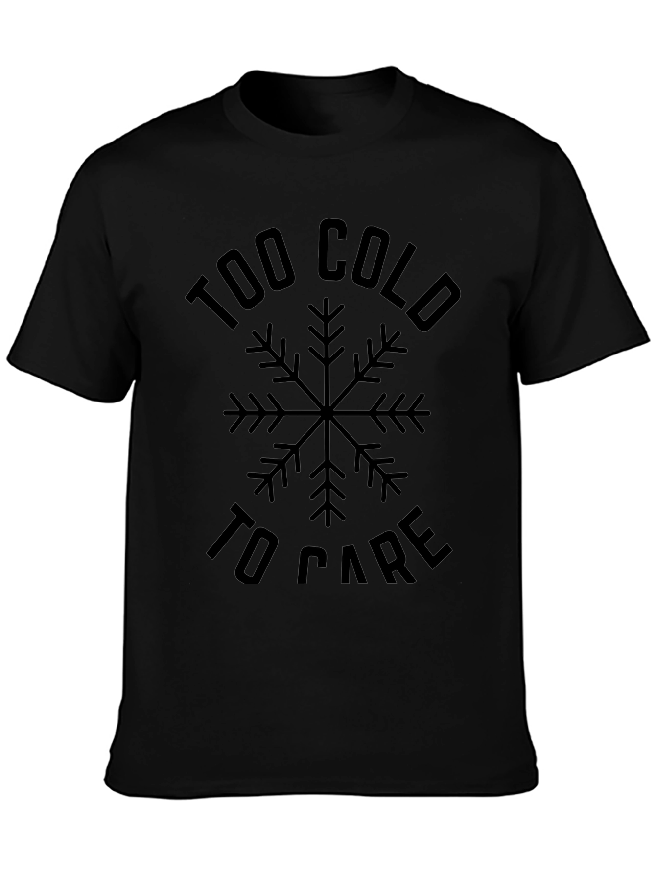 Too Cold to Care Black Graphic Tee