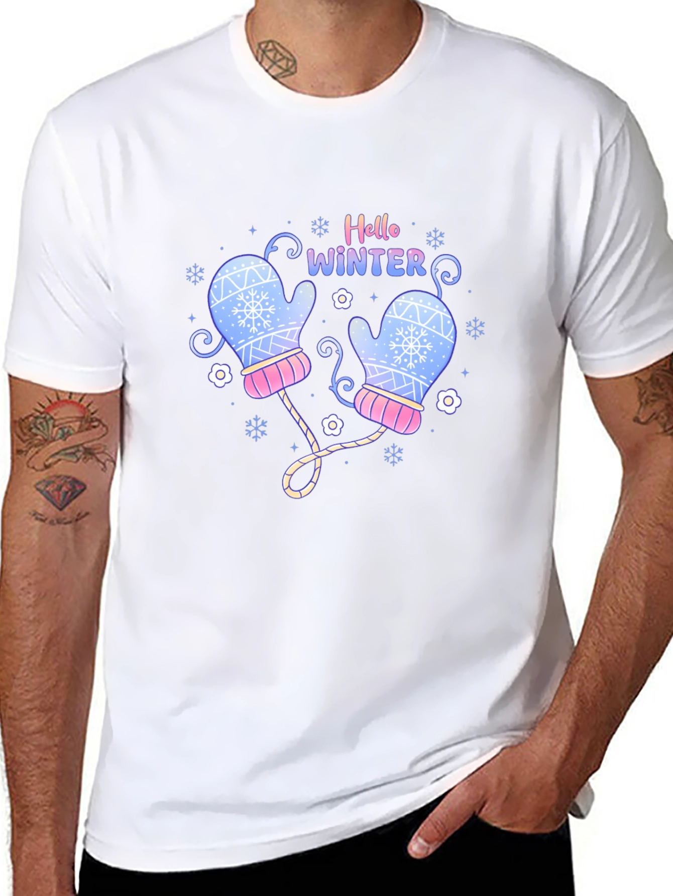 Hello Winter Mittens Graphic Tee
