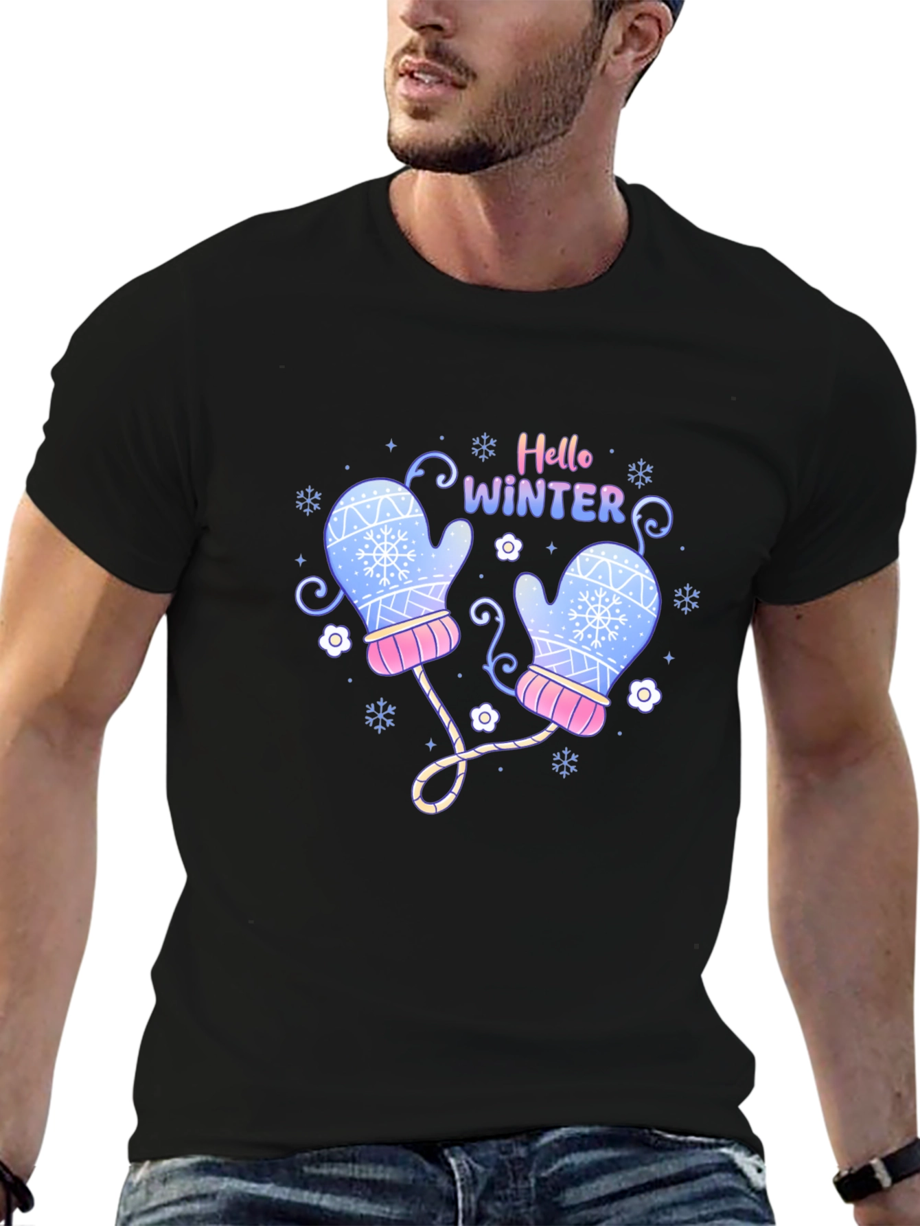 Hello Winter Mittens Graphic Tee