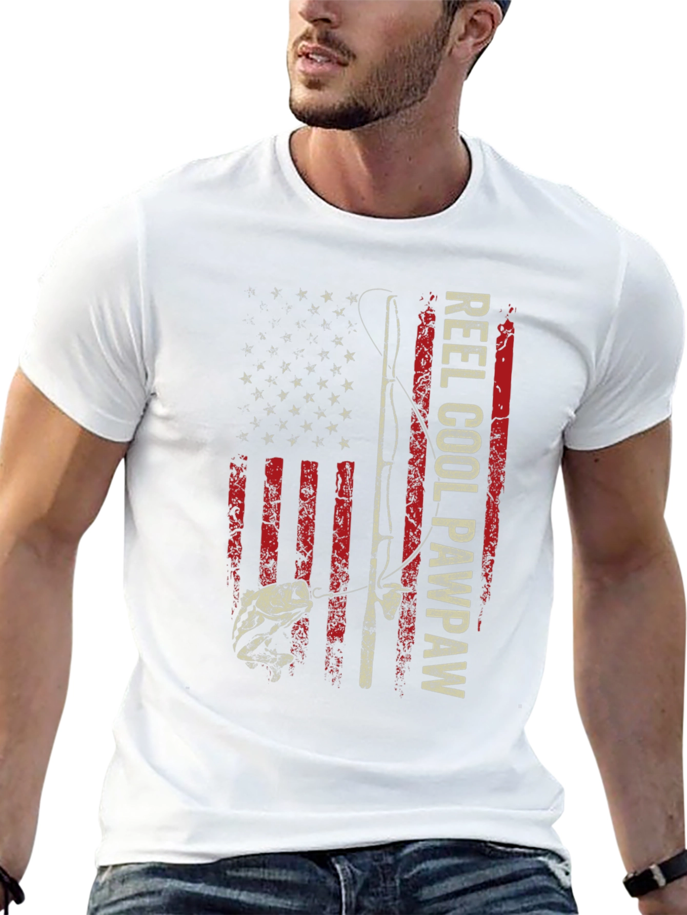 Reel Cool Pawpaw Fishing Flag T-Shirt