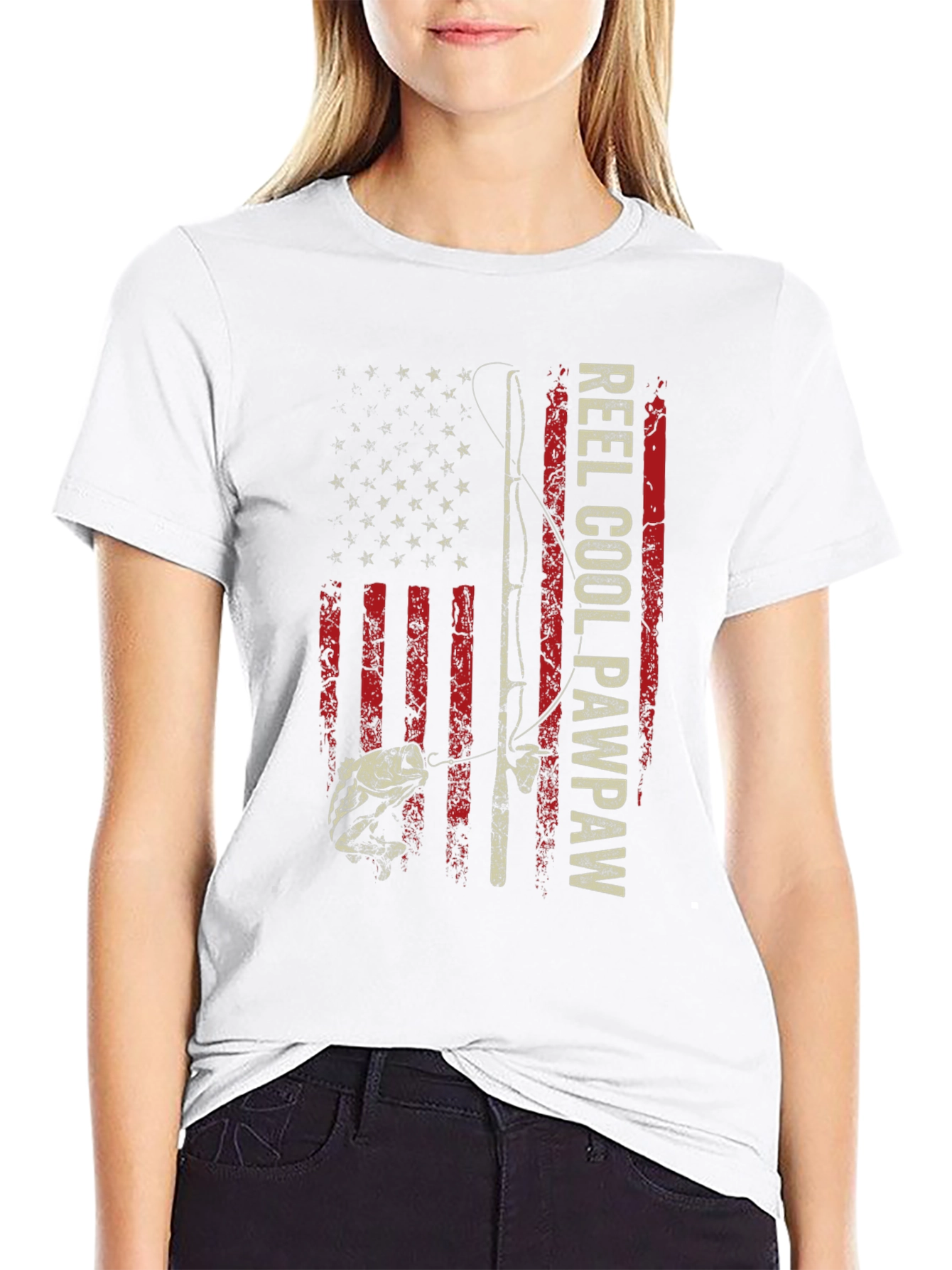 Reel Cool Pawpaw Fishing Flag T-Shirt