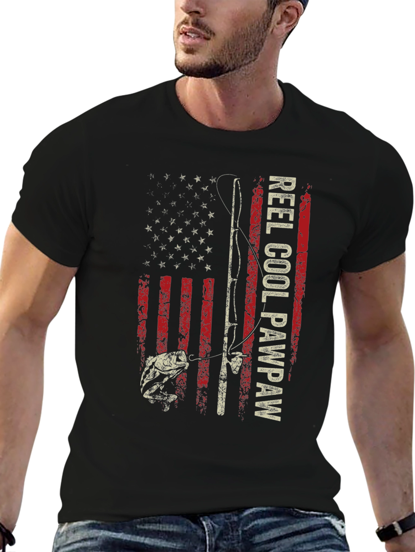 Reel Cool Pawpaw Fishing Flag T-Shirt