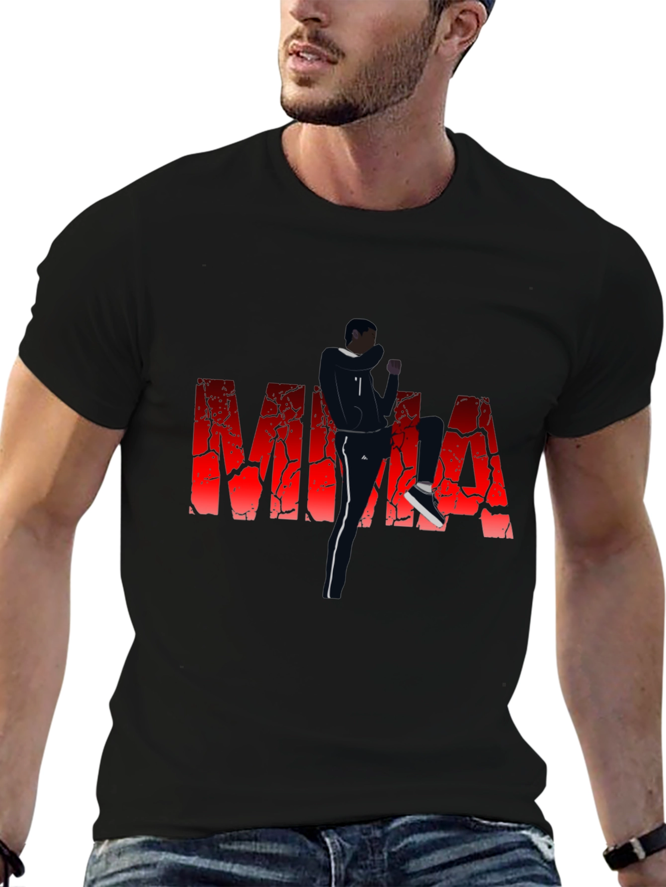 MMA Graphic Print T-Shirt - Black