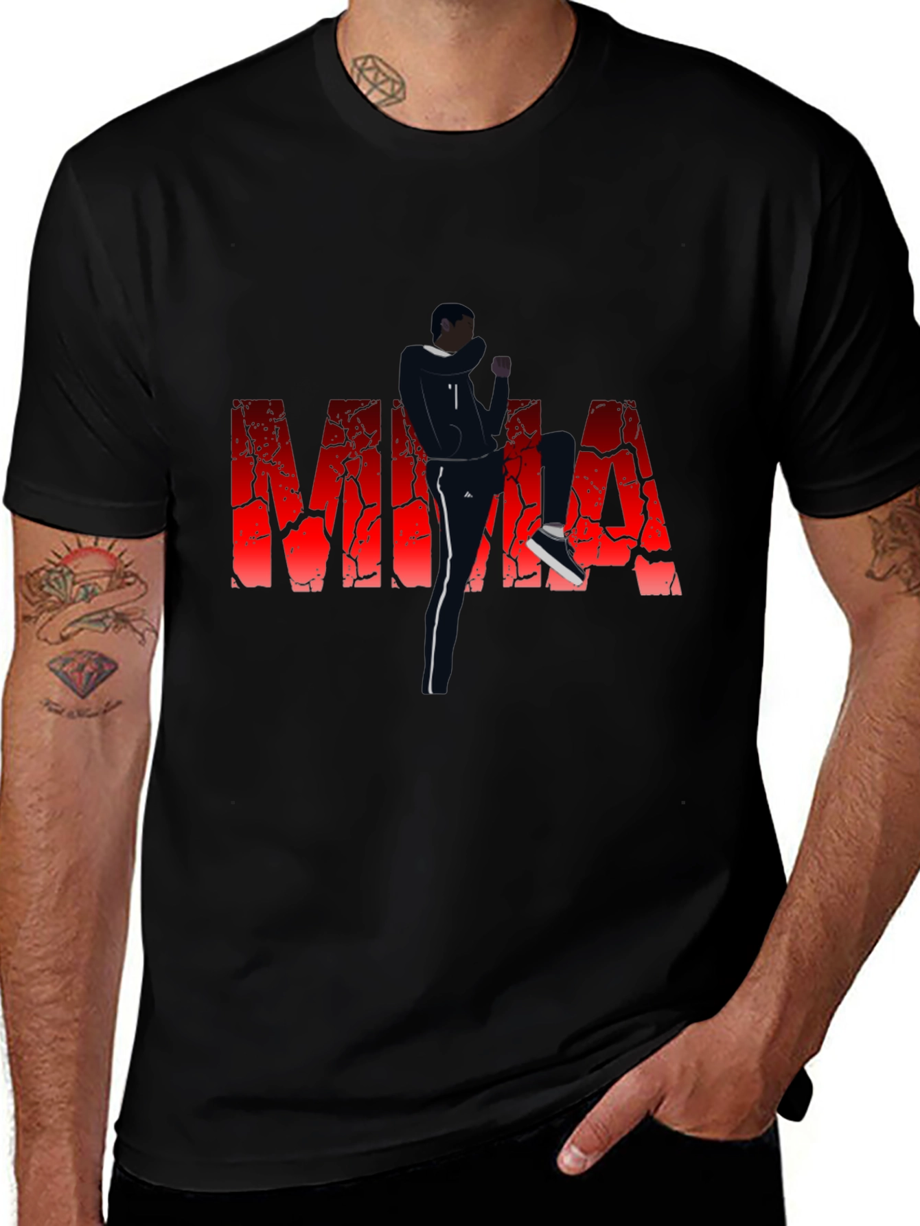 MMA Graphic Print T-Shirt - Black