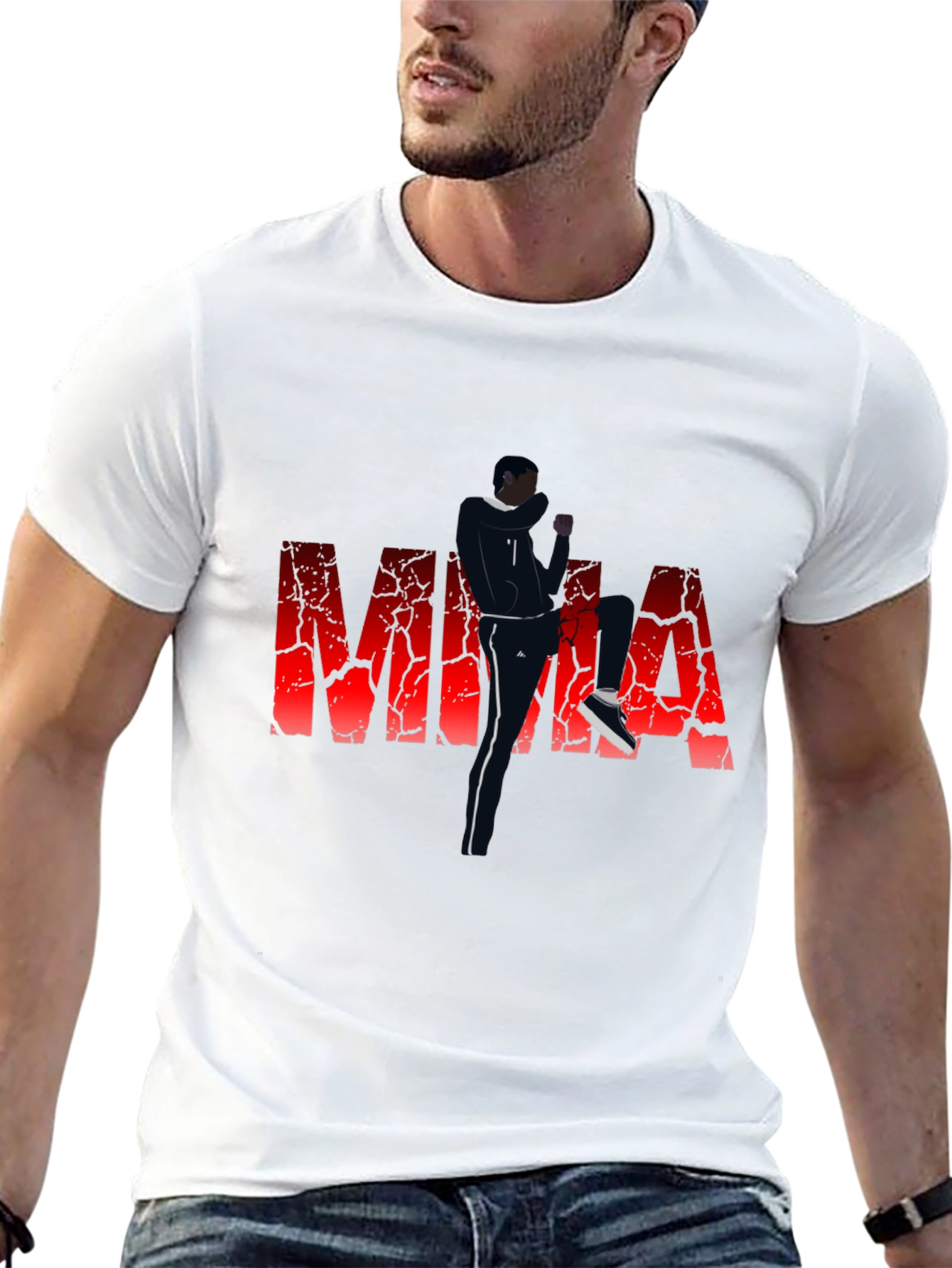 MMA Graphic Print T-Shirt - Black