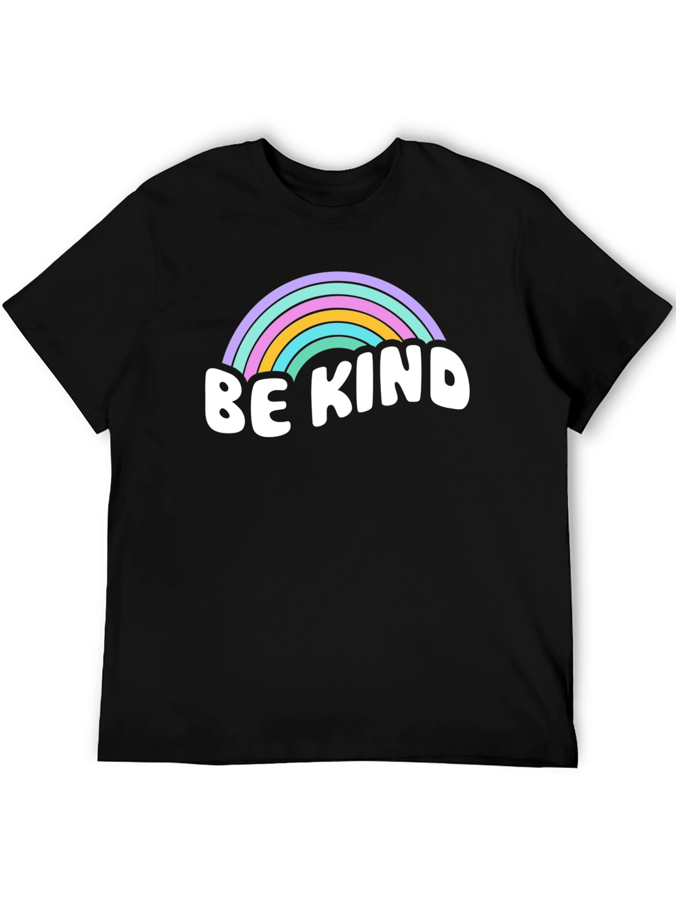 Be Kind Rainbow Graphic Tee - Positive Vibes Shirt