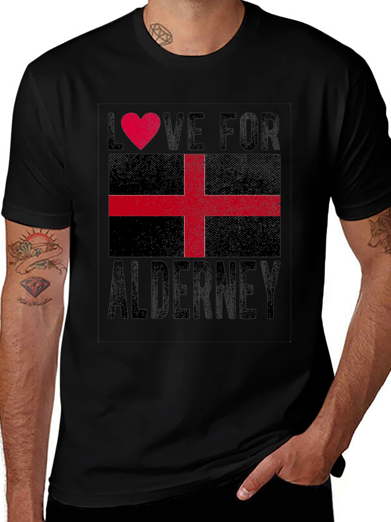 Alderney Flag Heart T-Shirt
