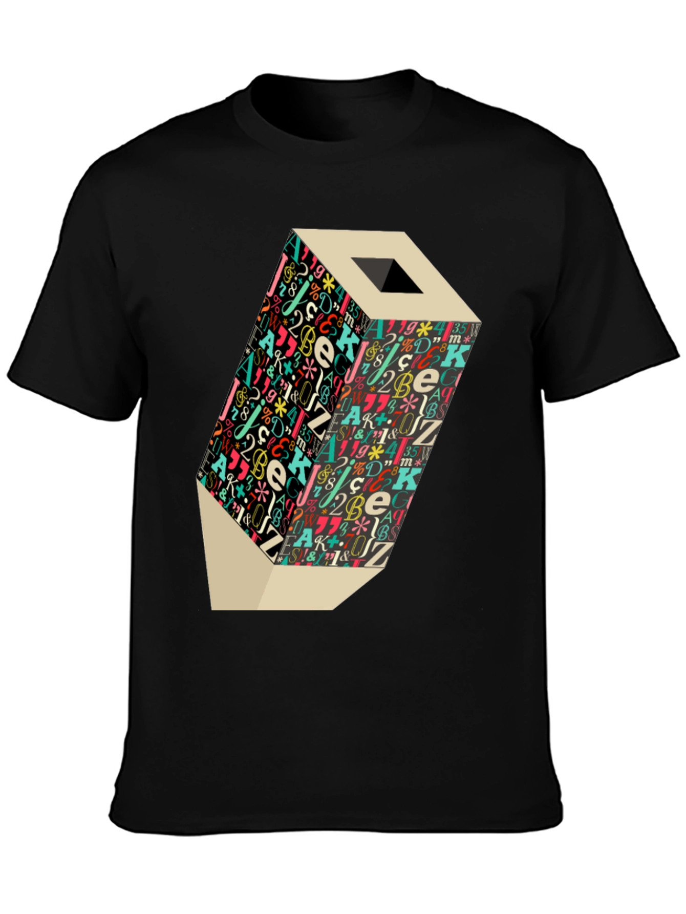 Artistic Graphic Tee: Lettered Pencil Design
