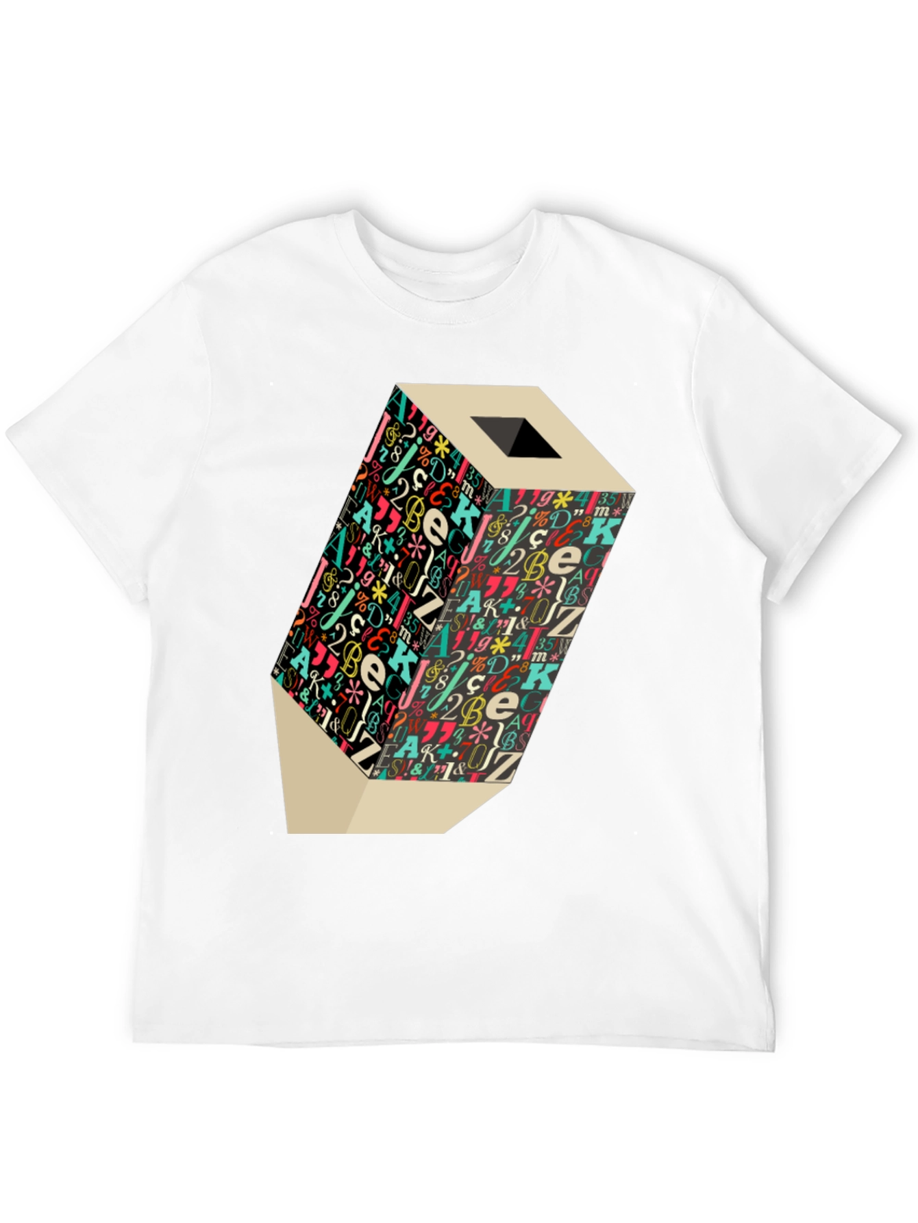 Artistic Graphic Tee: Lettered Pencil Design