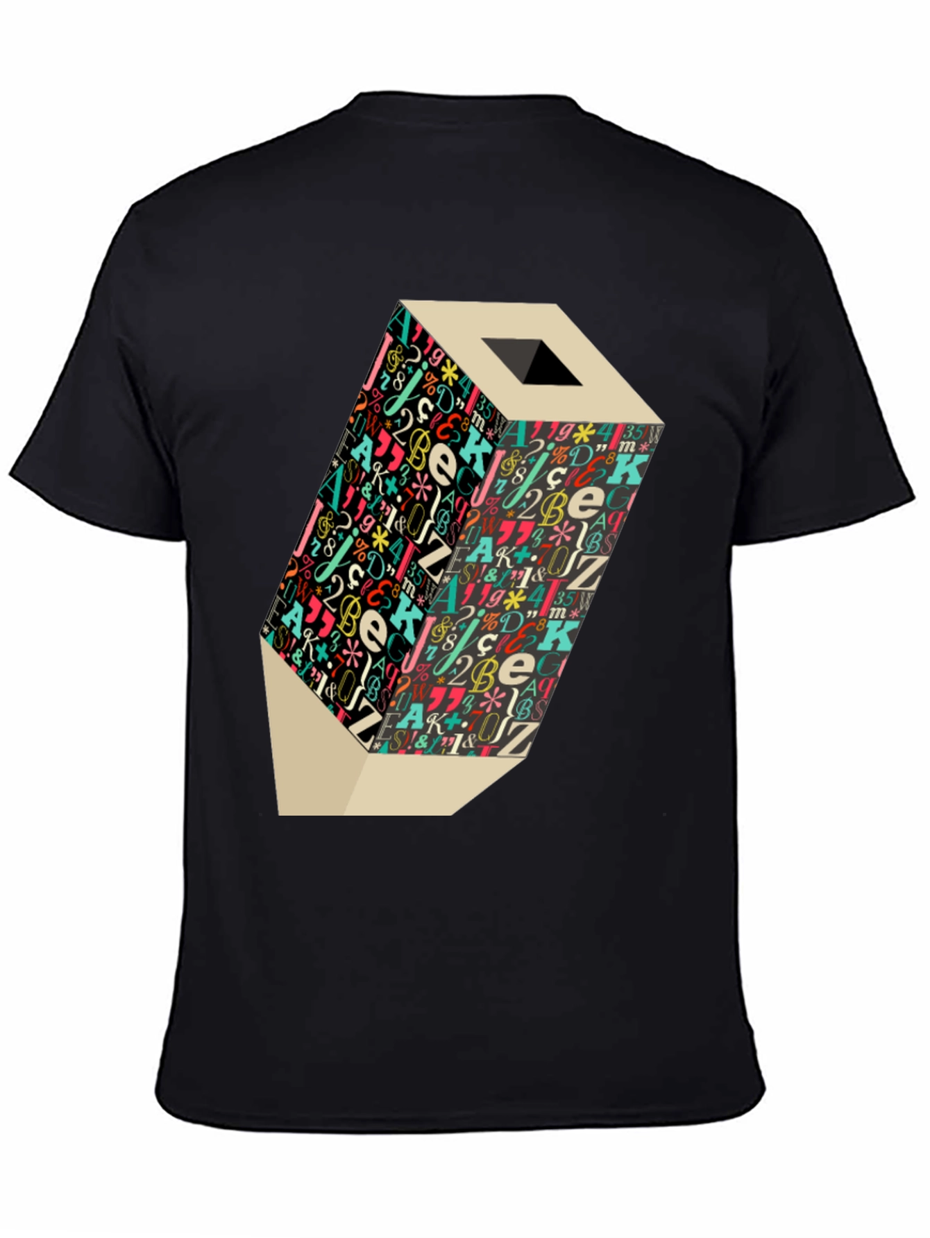 Artistic Graphic Tee: Lettered Pencil Design