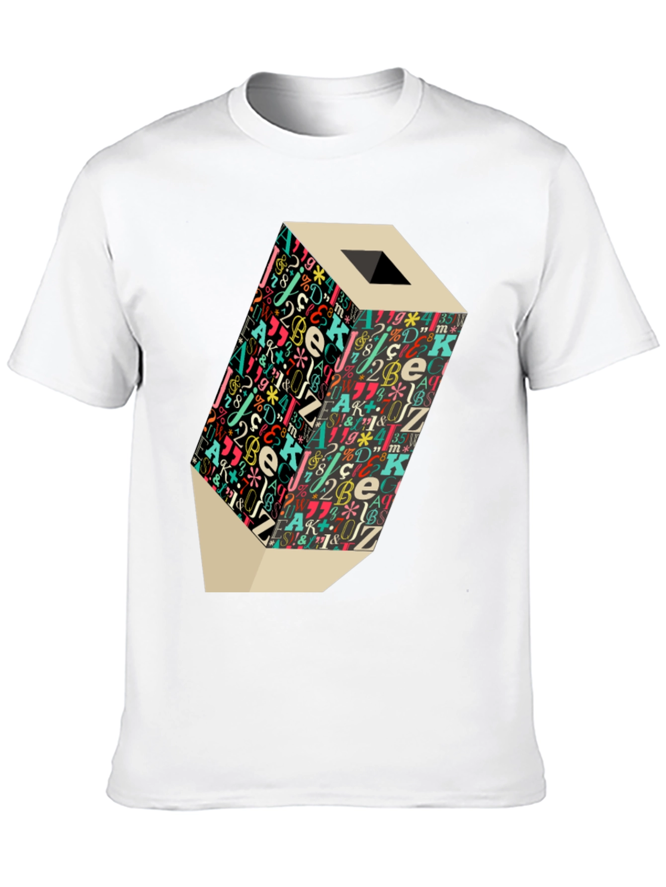 Artistic Graphic Tee: Lettered Pencil Design