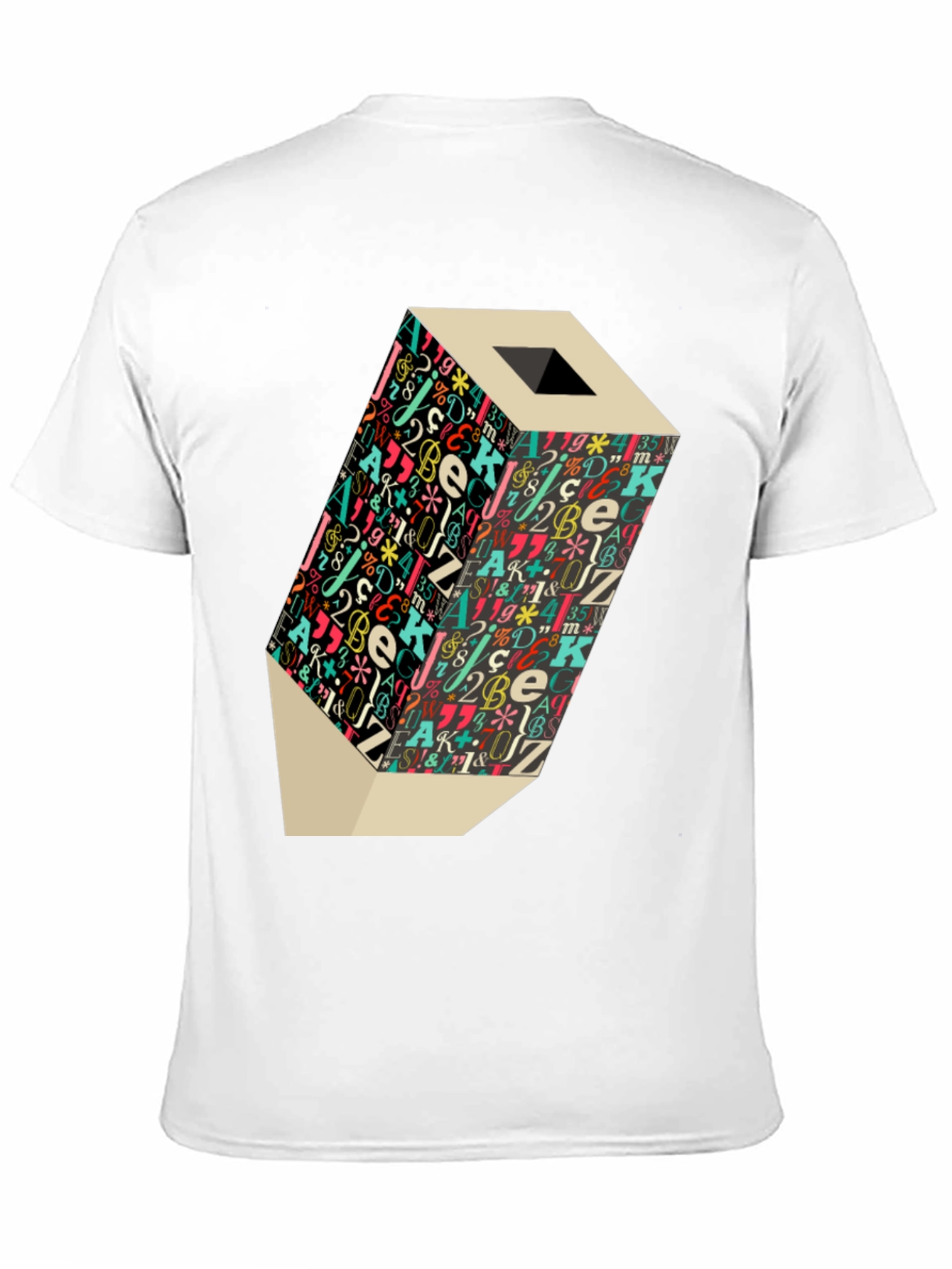 Artistic Graphic Tee: Lettered Pencil Design