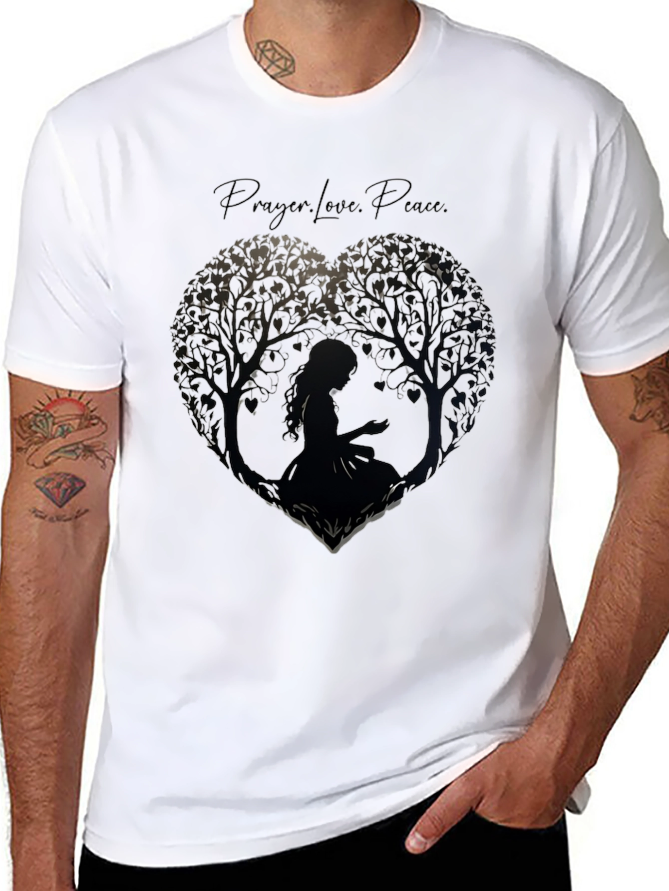 Prayer Love Peace Tree Heart T-Shirt