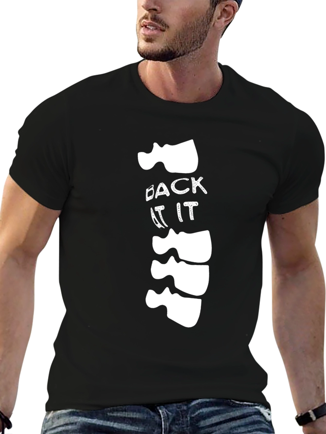 Funny Back At It Spine Graphic T-Shirt