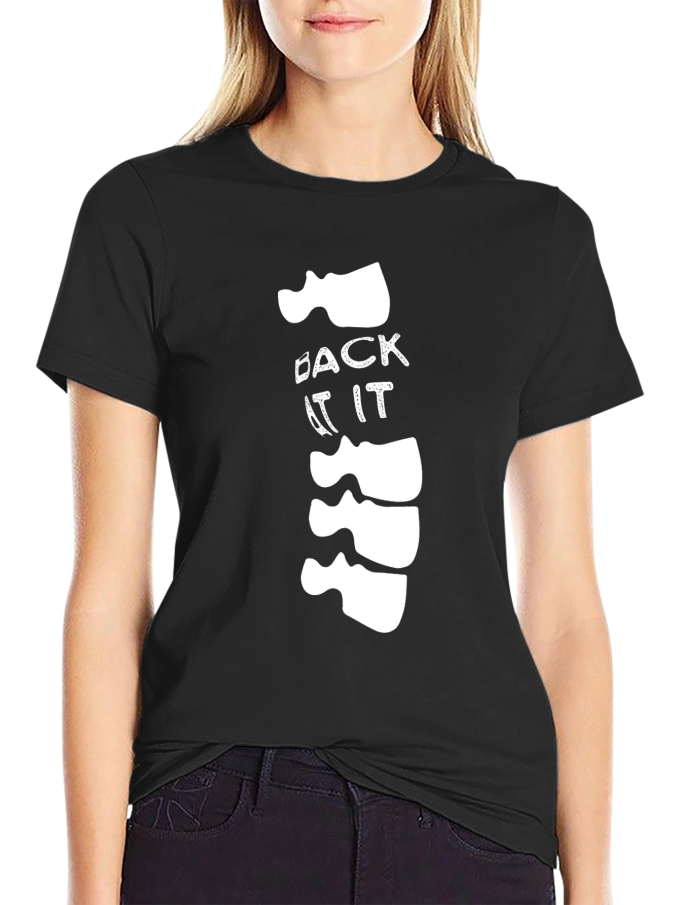 Funny Back At It Spine Graphic T-Shirt
