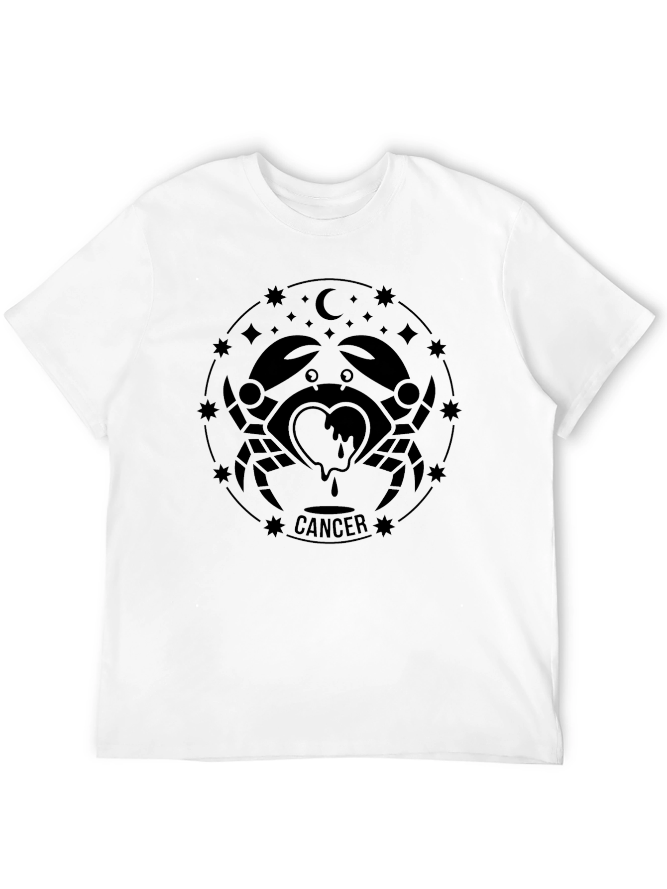 Cancer Zodiac T-Shirt - Black Graphic Tee