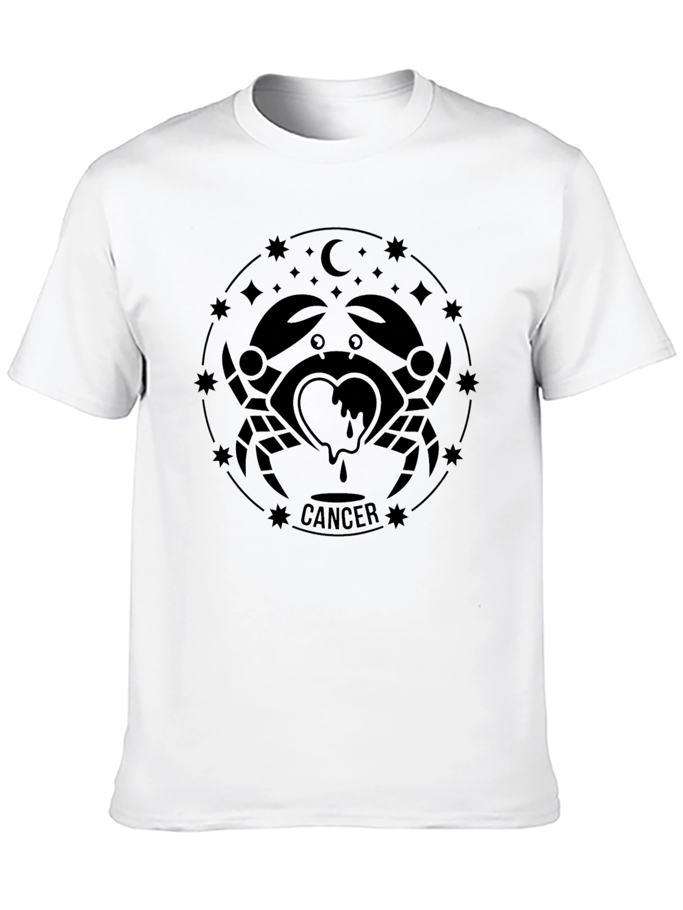 Cancer Zodiac T-Shirt - Black Graphic Tee