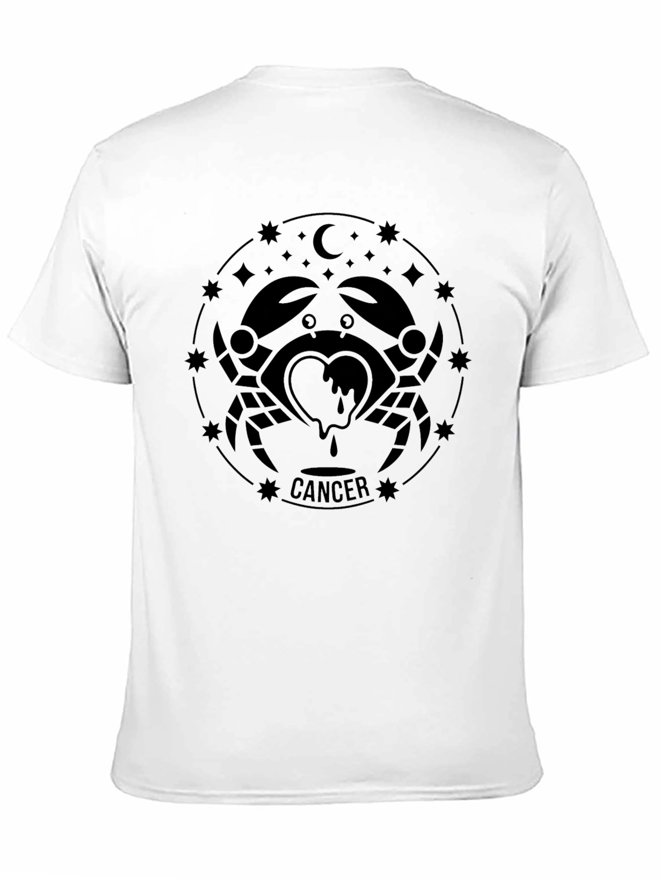 Cancer Zodiac T-Shirt - Black Graphic Tee